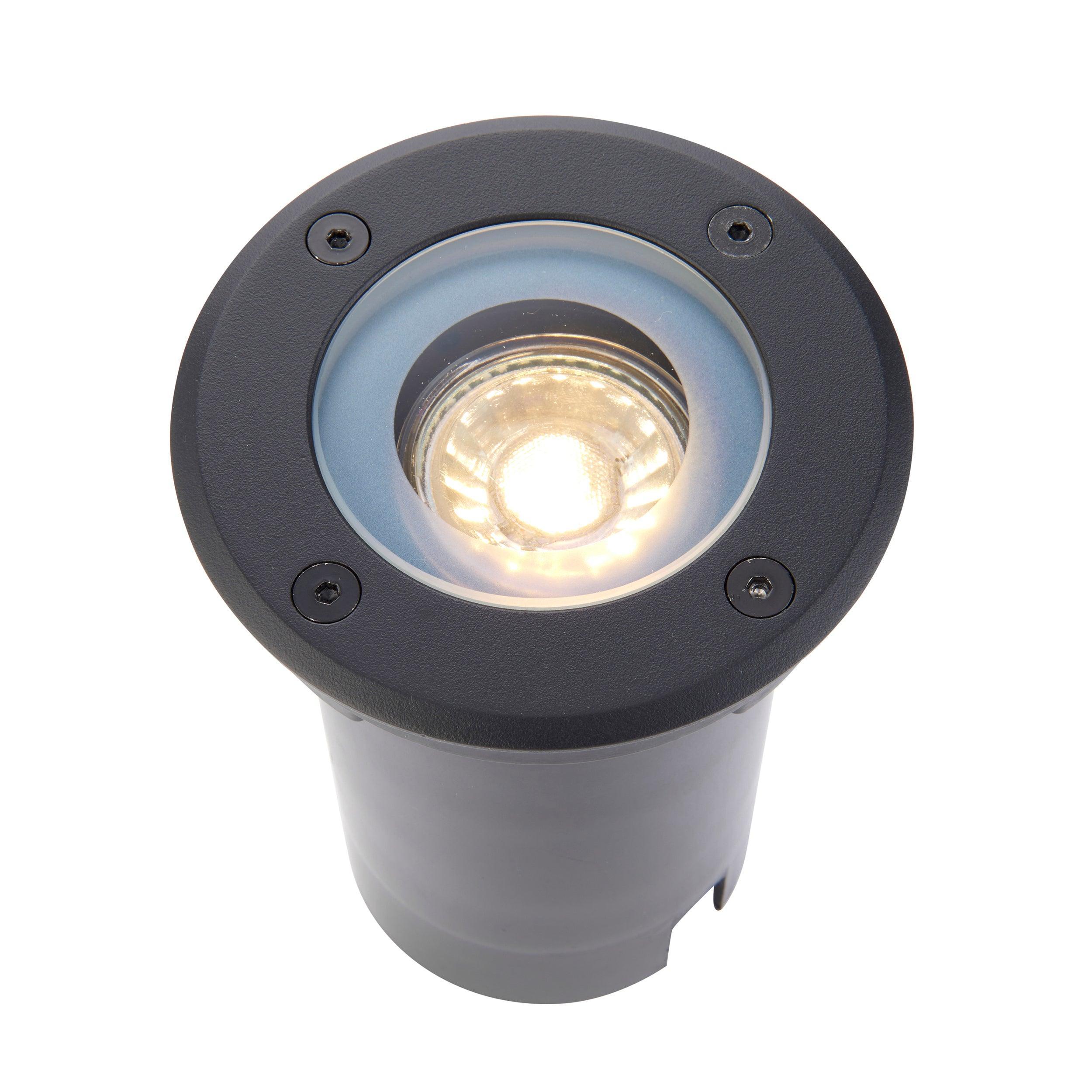 pillar round black led decking light ip65 50w by saxby lighting, close up image 247