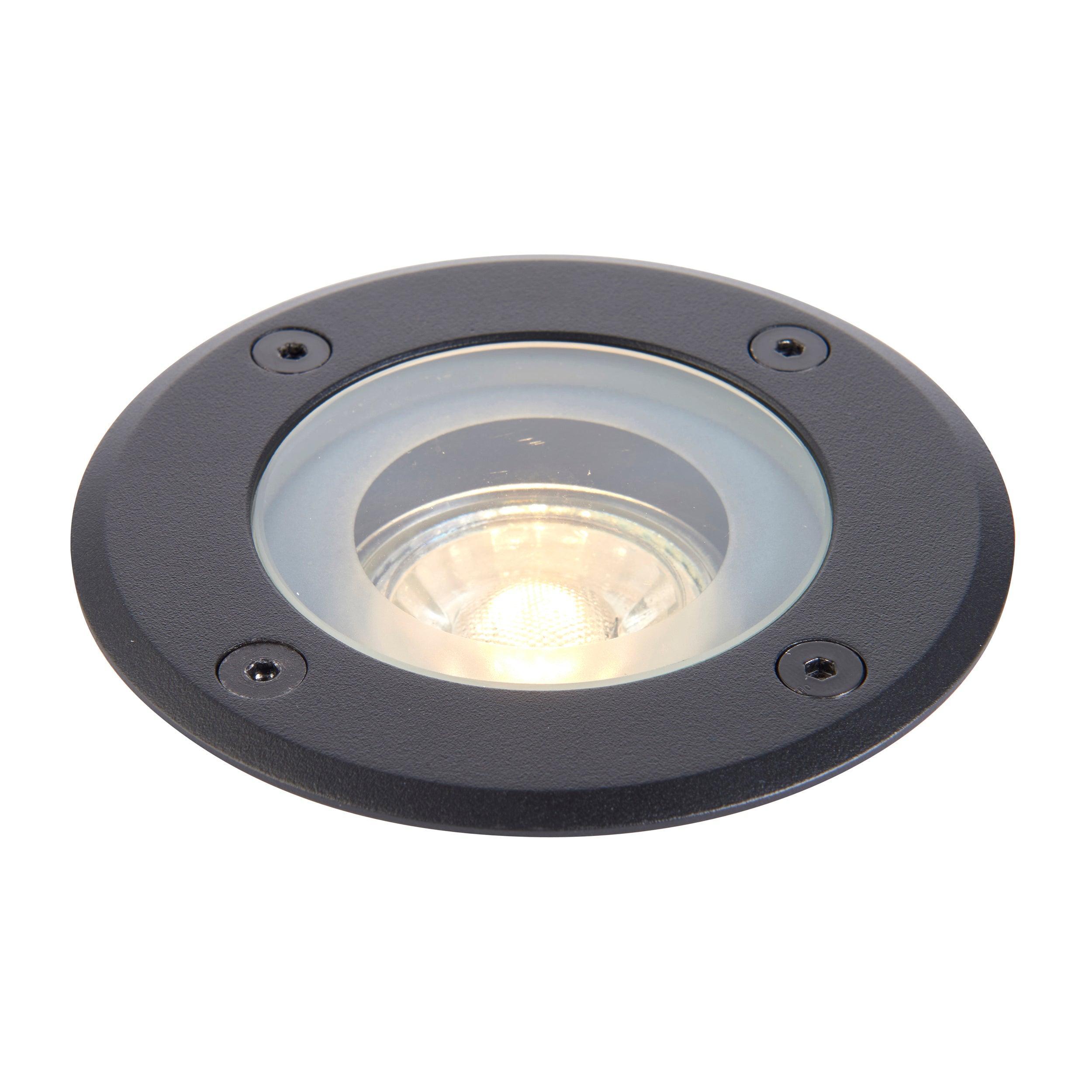 pillar round black led decking light ip65 50w by saxby lighting, close up image 172
