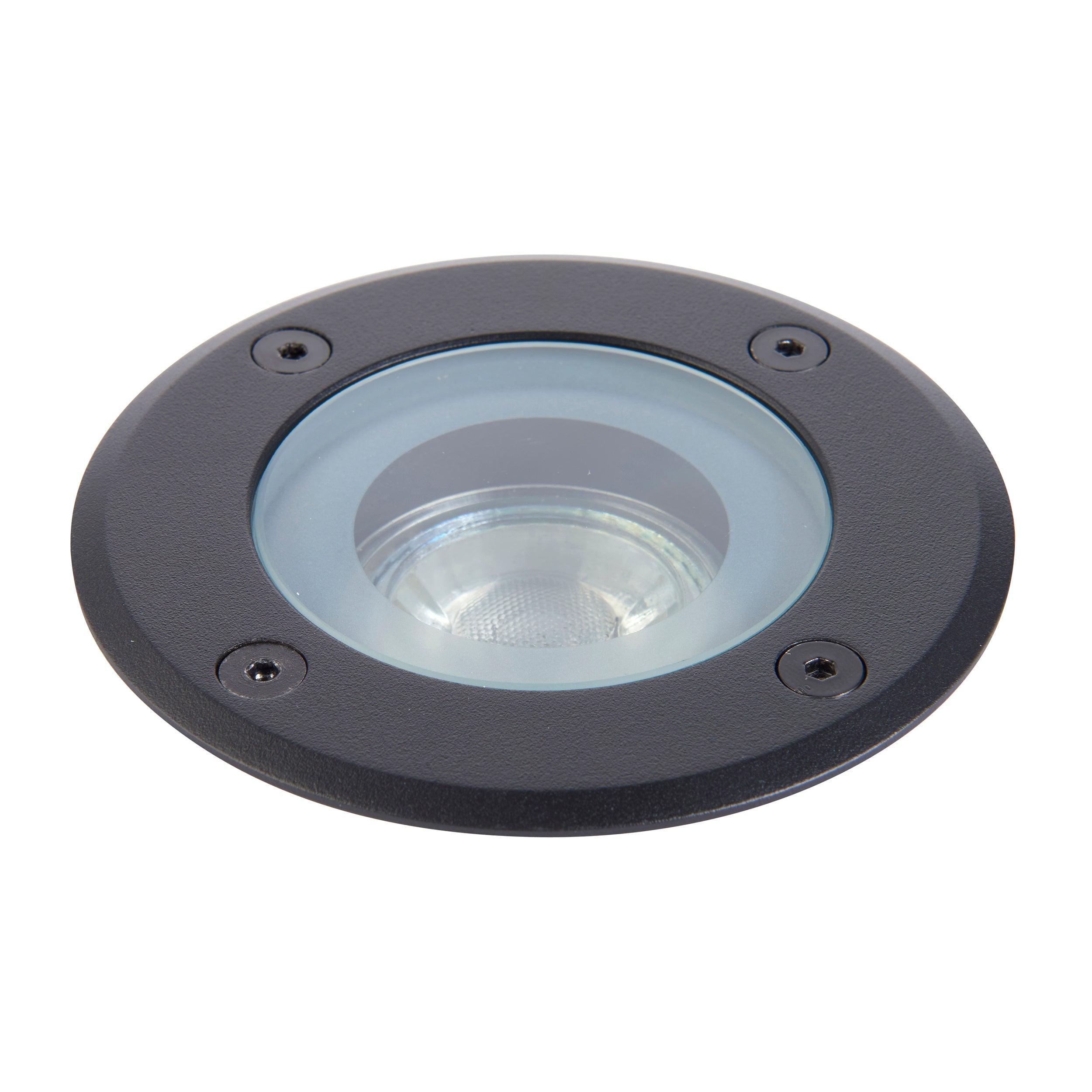 pillar round black led decking light ip65 50w by saxby lighting, close up image 132