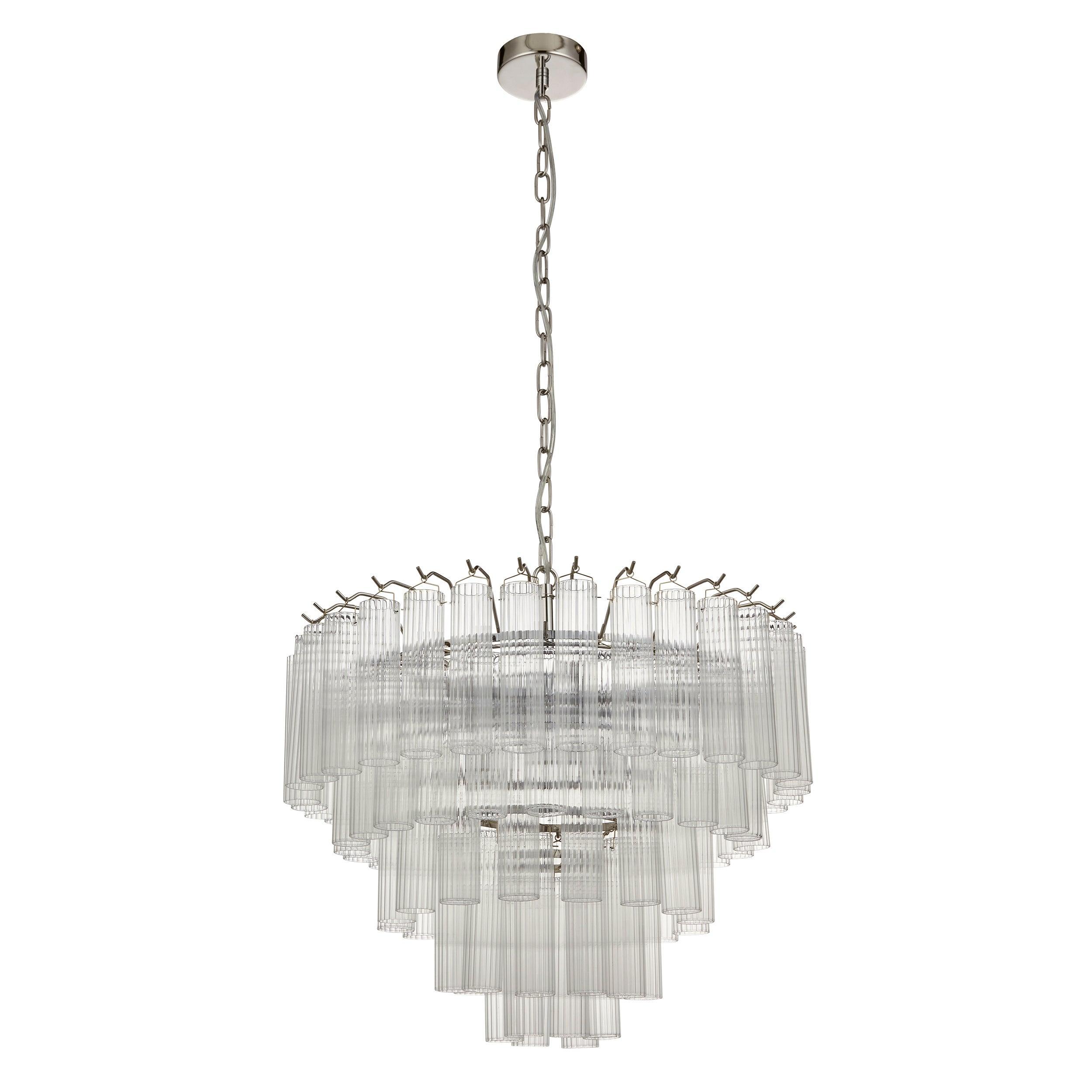 Toulouse 12 Light Tiered Glass Pendant-Ceiling Pendant Lights-Endon Lighting Hallway Lighting Close upTiffany Lighting Direct