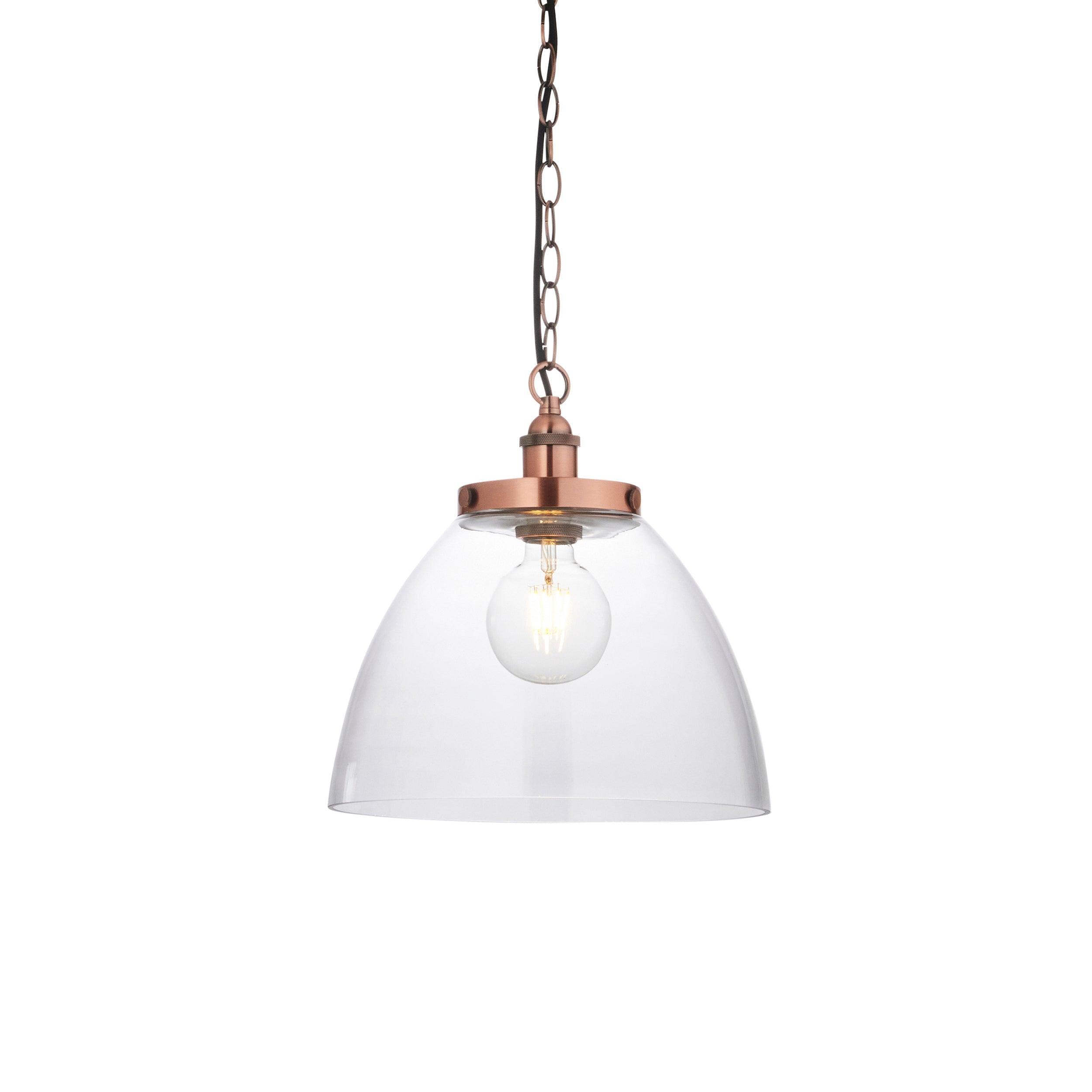 Hansen Grand Copper Pendant Ceiling Light-Ceiling Pendant Lights-Endon Lighting Living Room Lighting Tiffany Lighting Direct
