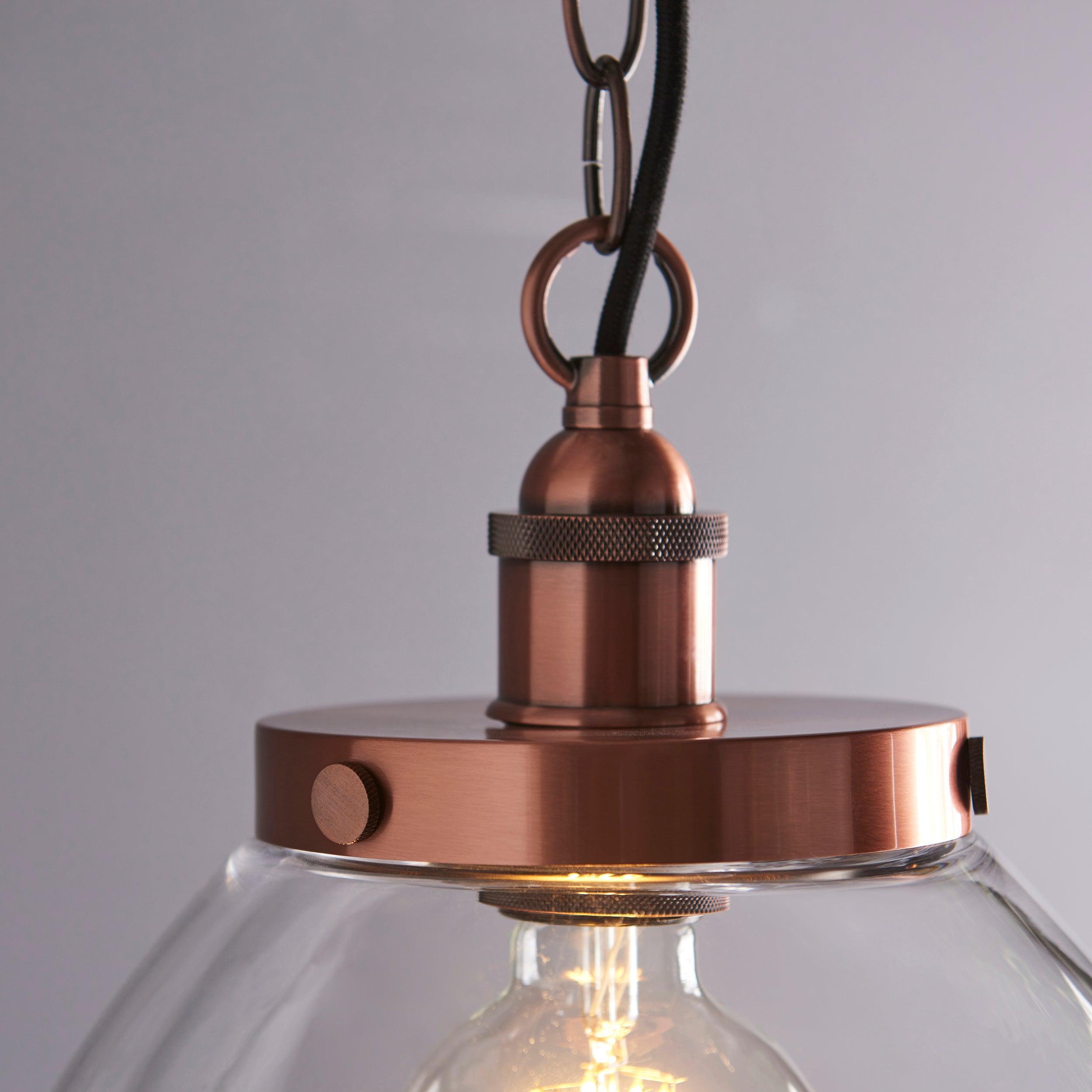 Hansen Grand Copper Pendant Ceiling Light-Ceiling Pendant Lights-Endon Lighting hallway lighting photo Tiffany Lighting Direct
