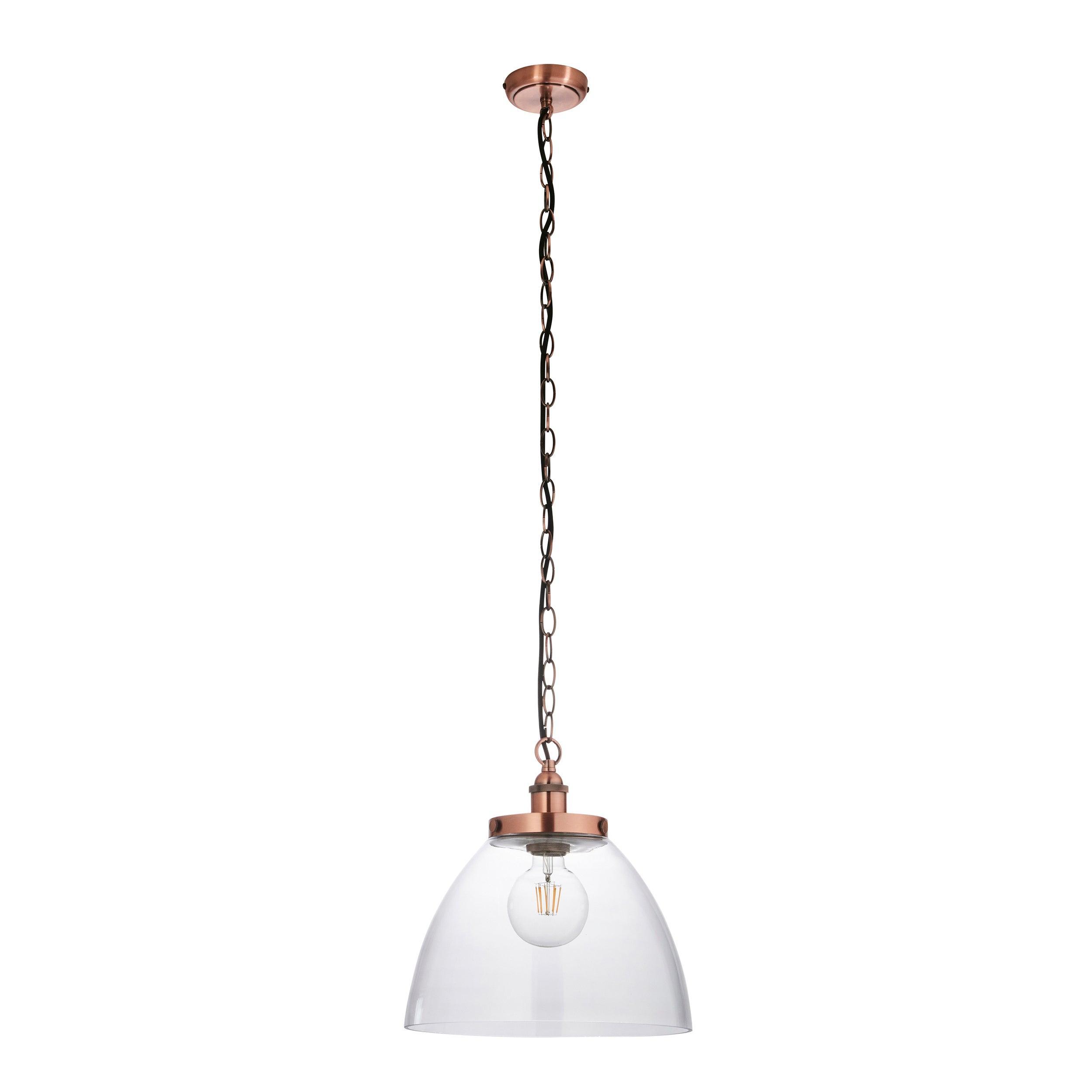 Hansen Grand Copper Pendant Ceiling Light-Ceiling Pendant Lights-Endon Lighting Hallway Lighting Family Image Tiffany Lighting Direct