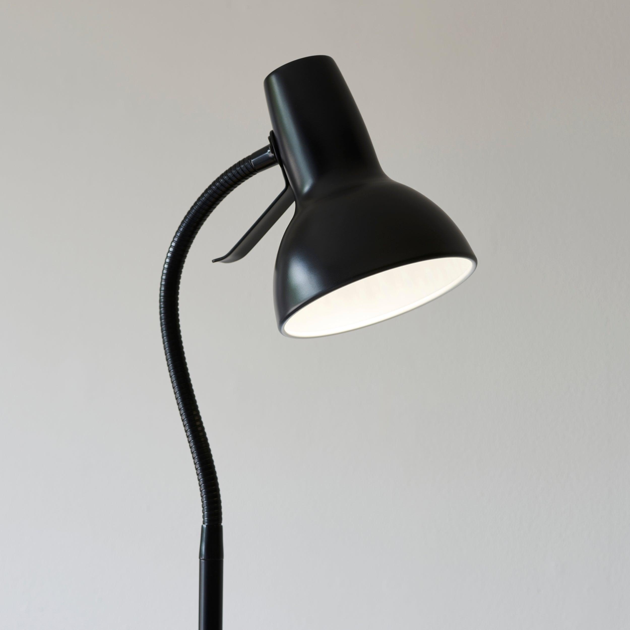 amalfi black reading floor lamp by Endon Lighting Living Room Family Shot
