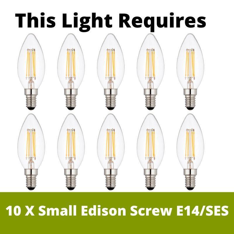 starburst 10 light chrome crystal glass ceiling pendant by searchlight lighting, LED Lamp Bulb Guide