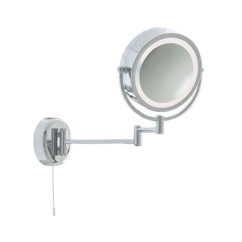 bathroom mirror chrome swing arm illuminated mirror pull switch