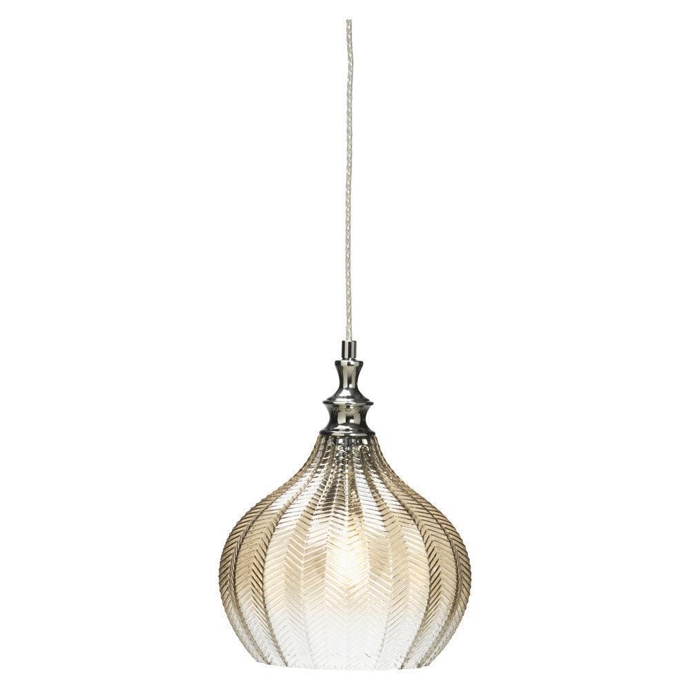 Oaks Lighting Darby Chrome & Cognac Glass Pendant Light-Ceiling Pendant Lights-Oaks Lighting-1-Tiffany Lighting Direct
