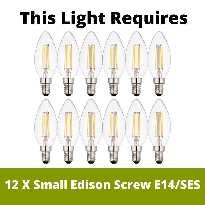 ascot 12 light polished chrome chandelier by searchlight lighting, LED Lamp Bulb Guide