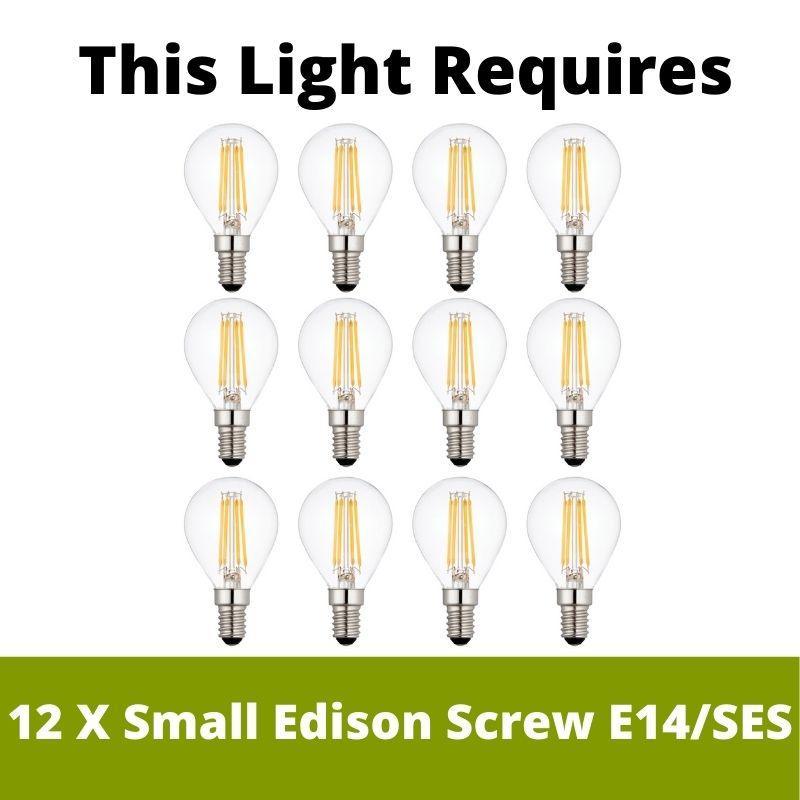 ren 12 light chrome ceiling pendant with hanging crystals by searchlight lighting, LED Lamp Bulb Guide