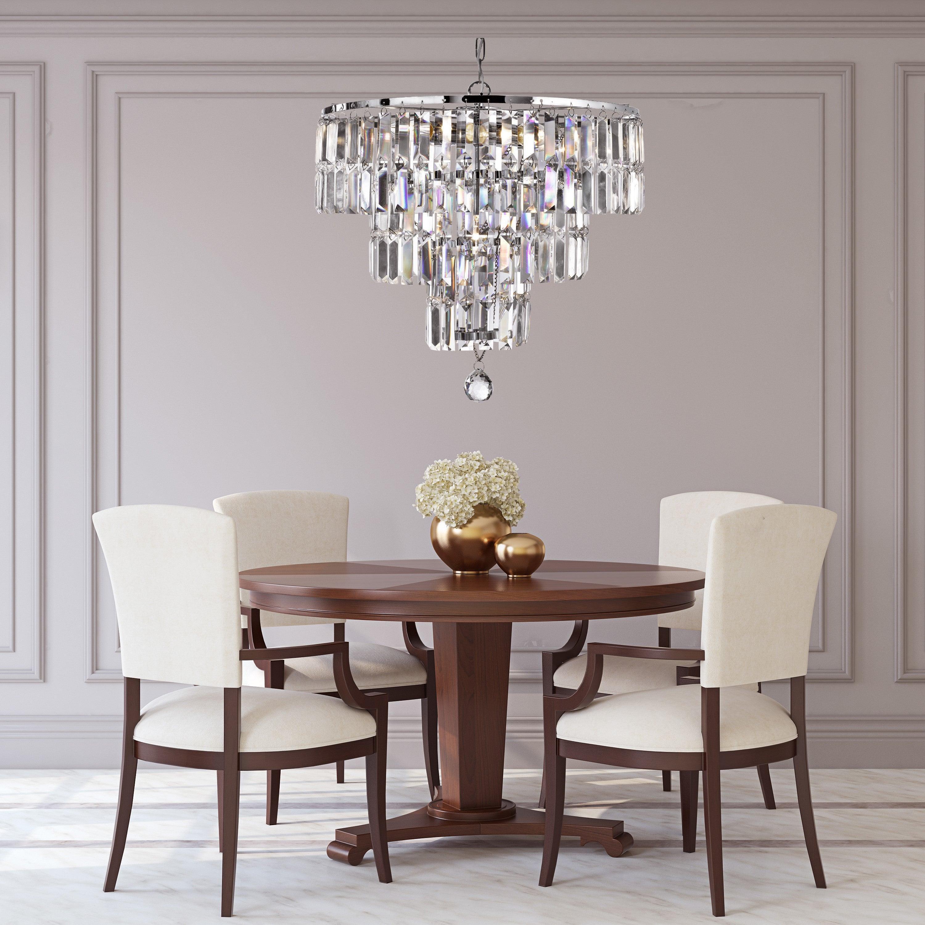 Empire 5 Light Polished Chrome & Crystal Chandelier-5-Tiffany Lighting Direct