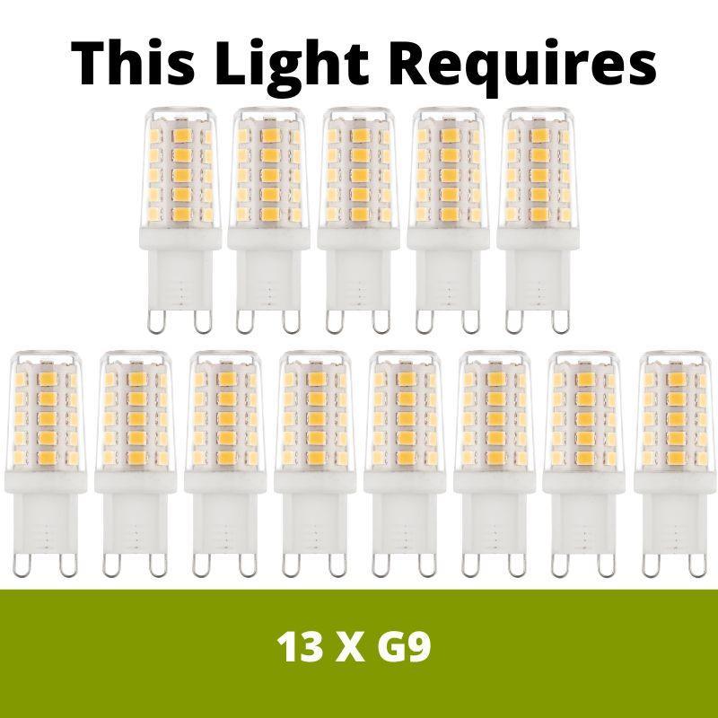 berry 13 light chrome ceiling light with smoked glass by searchlight lighting, LED Lamp Bulb Guide