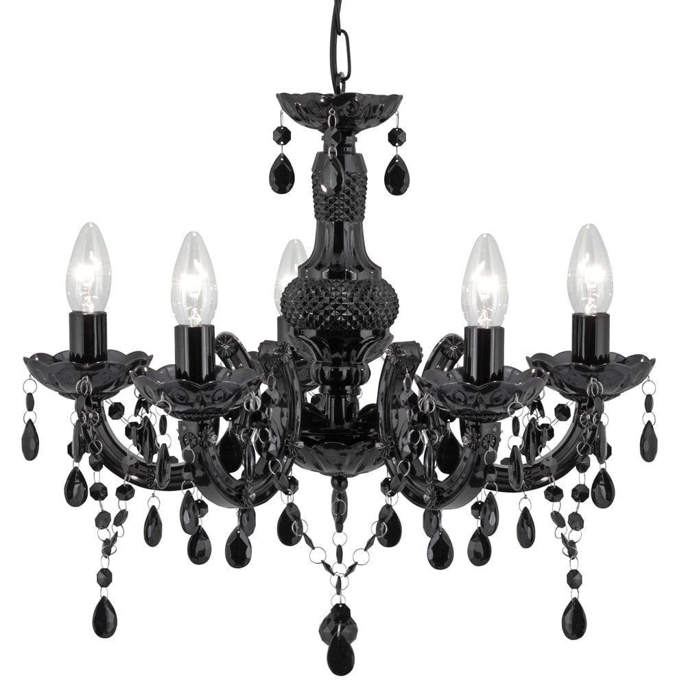 Marie Therese -5 Light Black Glass/Acrylic Chandelier-1-Tiffany Lighting Direct