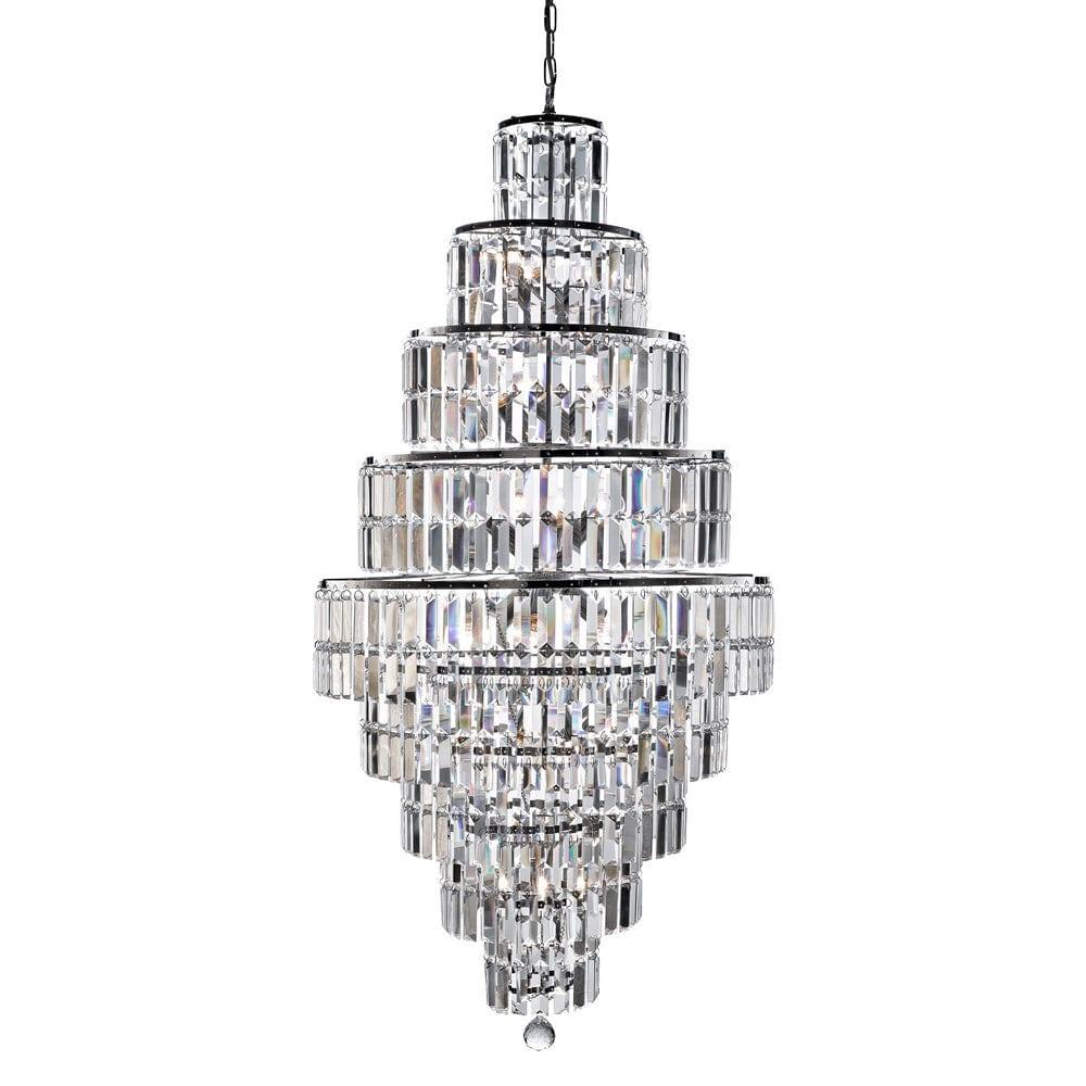 Empire 13 Light Polished Chrome & Crystal Chandelier-1-Tiffany Lighting Direct