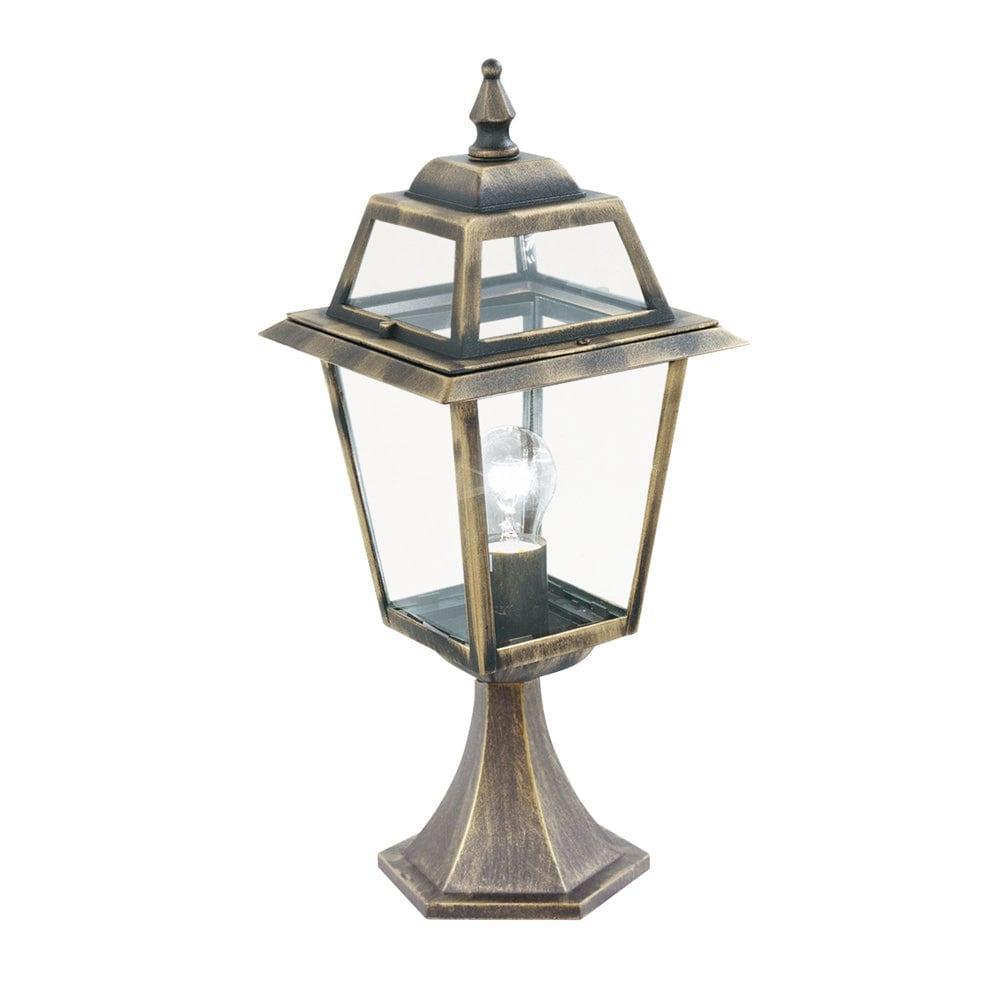 new orleans 1 light black gold outdoor pedestal height 50cm