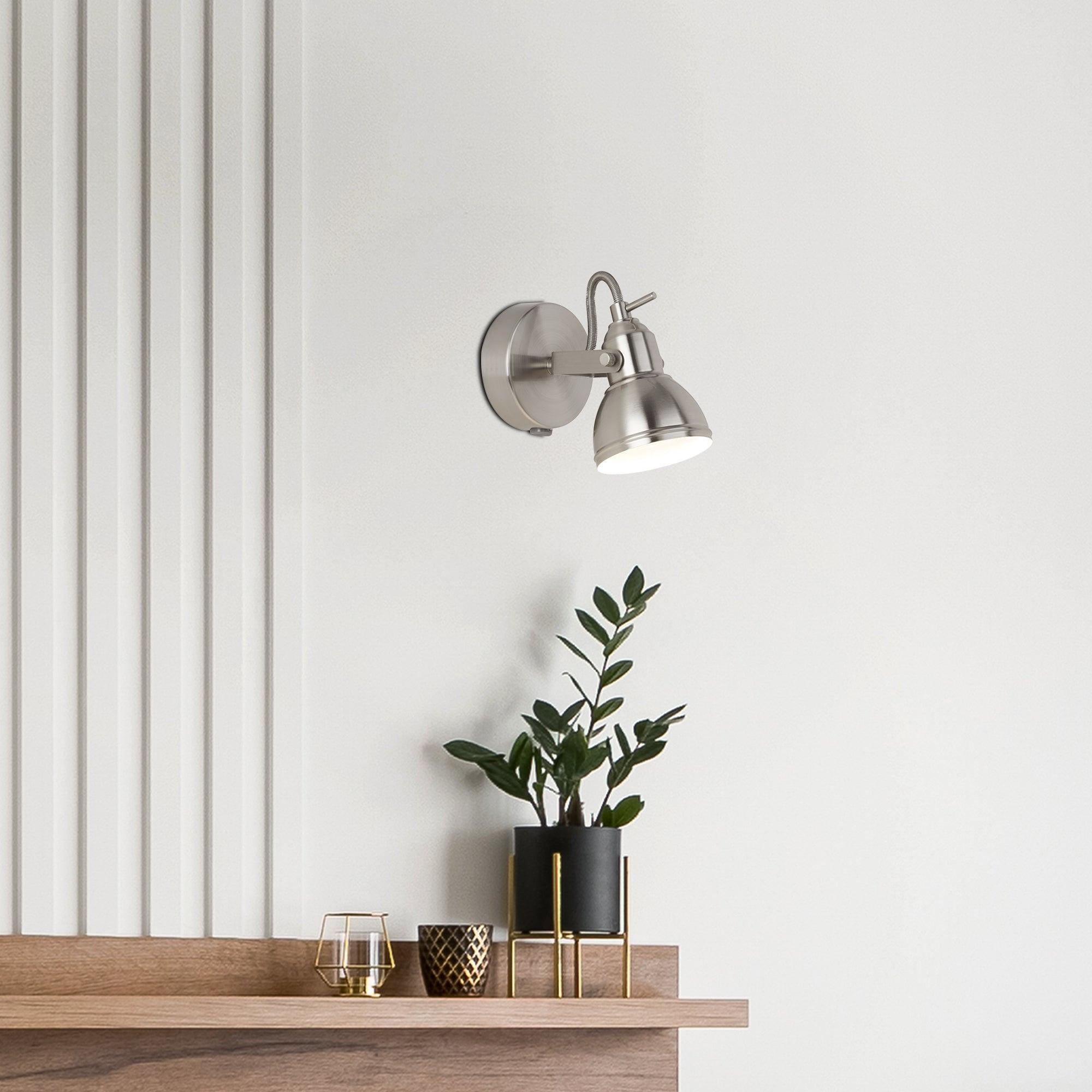 focus 1 light silver adjustable spotlight switched by searchlighting lighting, living room image