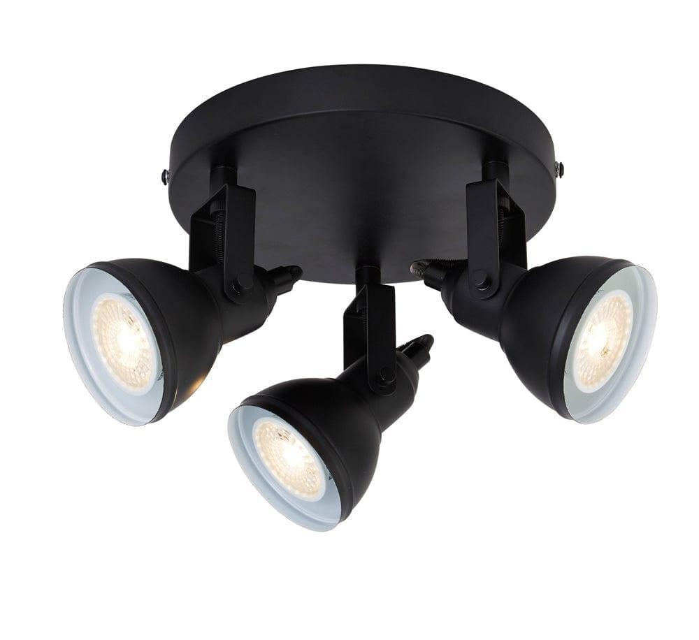 focus 3 light black adjustable ceiling spotlights