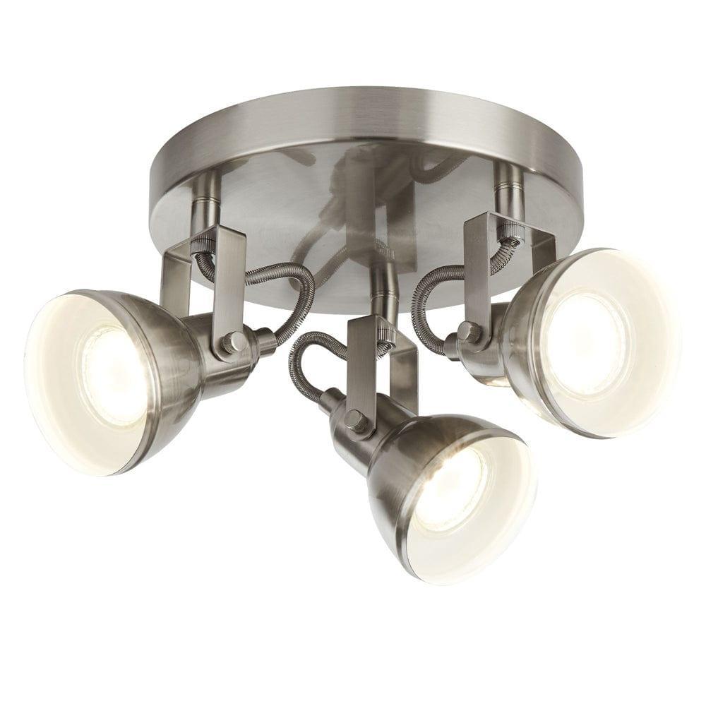 focus 3 light satin silver adjustable ceiling spotlights
