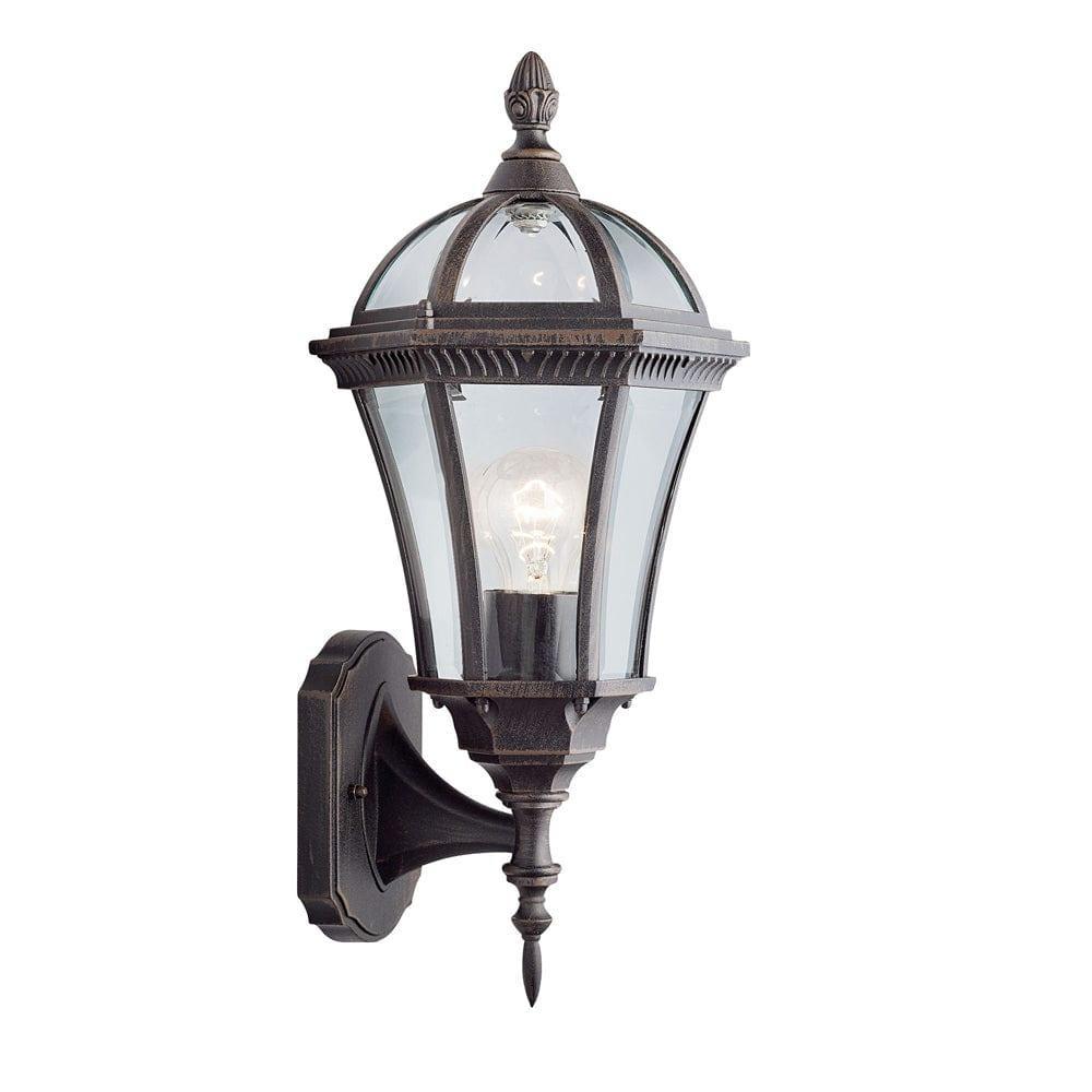 capri 1 lt outdoor rustic brown up light wall light
