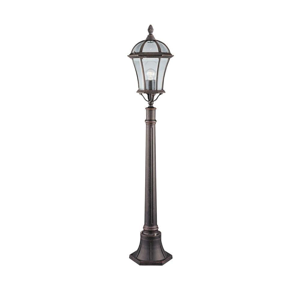 capri 1 light rustic brown outdoor post light