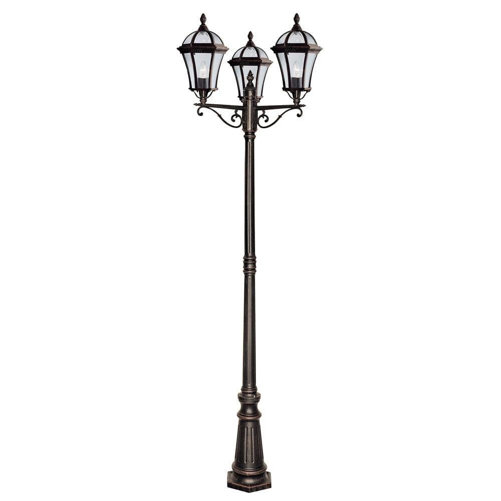 capri 3 light rustic brown outdoor post light