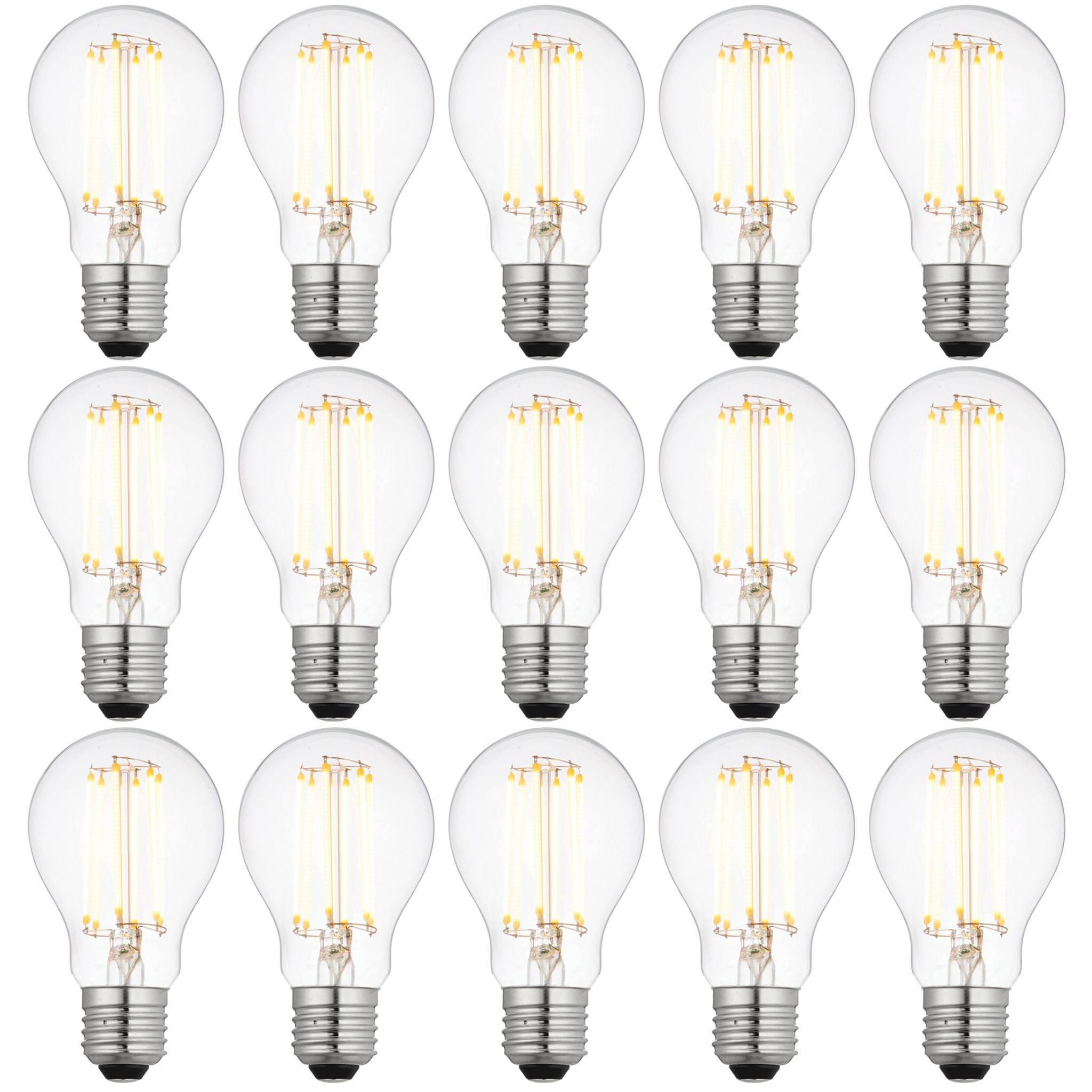 15 x E27 LED Dimmable Filament 6W Lamp/Bulb (40W Equivalent)