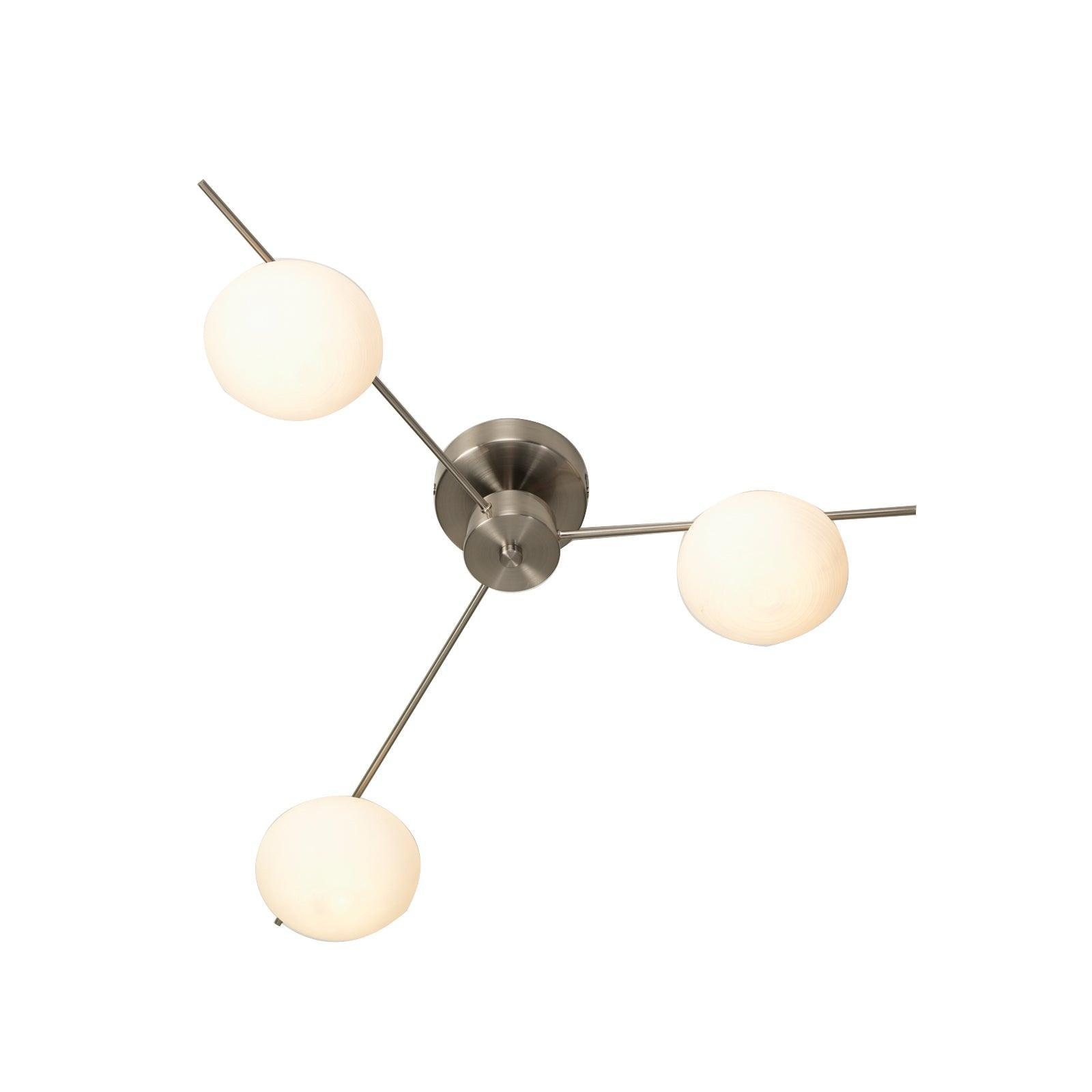 Ruse 3 Light Antique Chrome Semi-flush Ceiling Light Living room Image