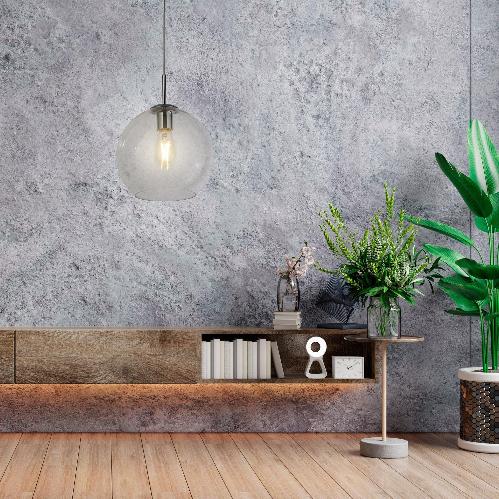 Balls 1 Light Round Clear Glass 25cm Ceiling Pendant-Ceiling Pendant Lights-2-Tiffany Lighting Direct