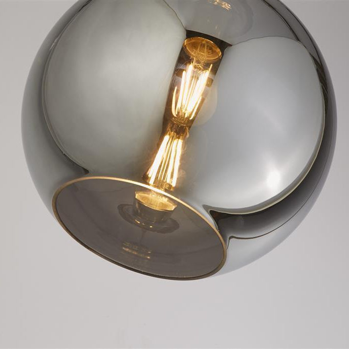 Searchlight Balls Ceiling Pendant - Chrome & Smoked Glass-Ceiling Pendant Lights-2-Tiffany Lighting Direct