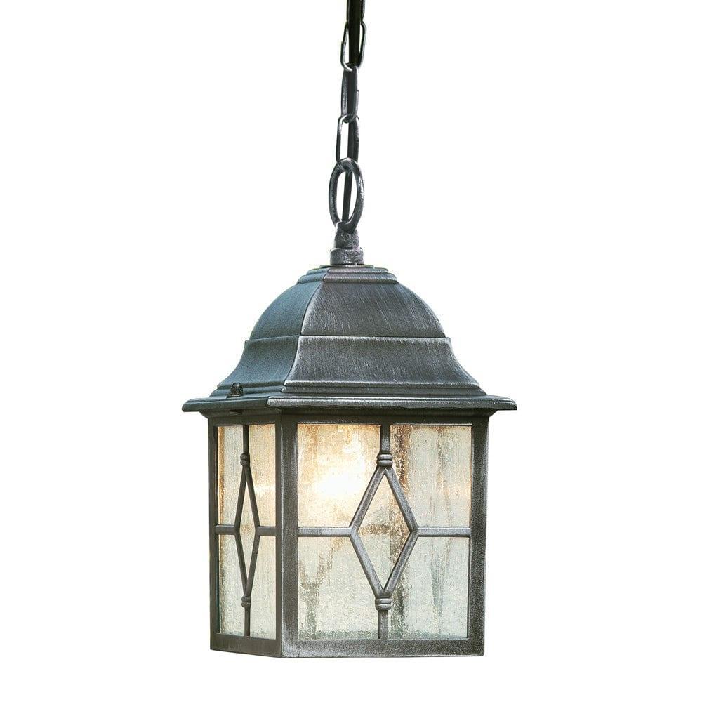 genoa 1 light outdoor black silver ceiling pendant leaded glass