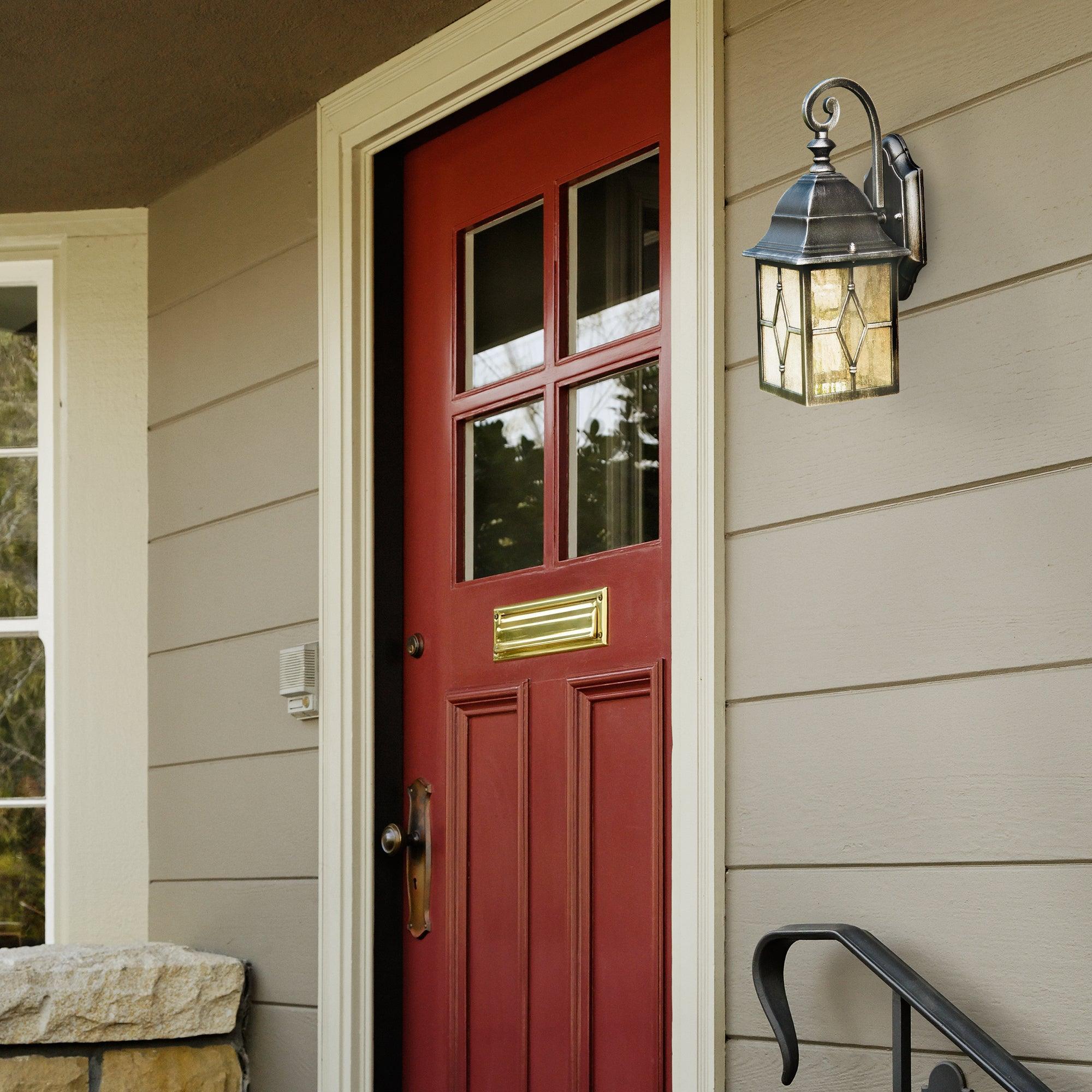 genoa 1 light silver leaded water glass outdoor wall light by searchlighting lighting, living room image