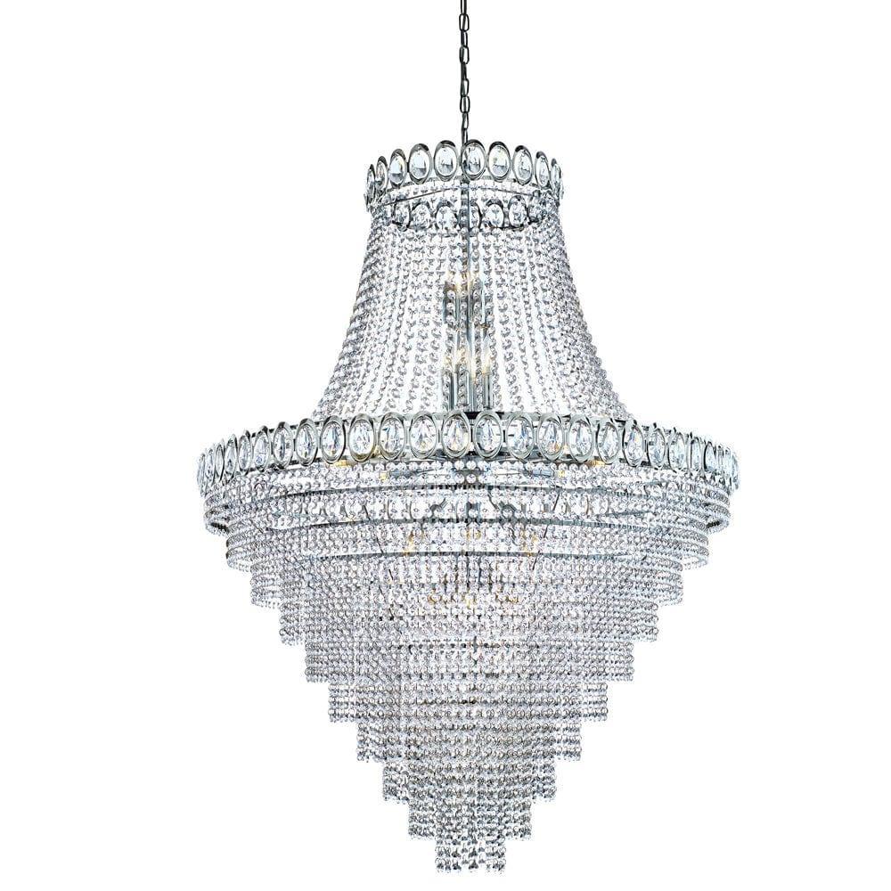 Louis Philipe Crystal 28 Light Chrome Tiered Chandelier-1-Tiffany Lighting Direct