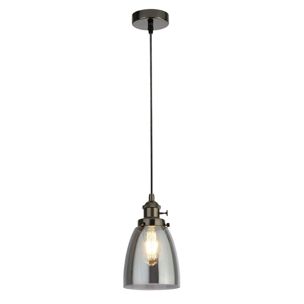 Camden 1 Light Island Ceiling Pendant - Chrome & Smoke Glass-Ceiling Pendant Lights-1-Tiffany Lighting Direct
