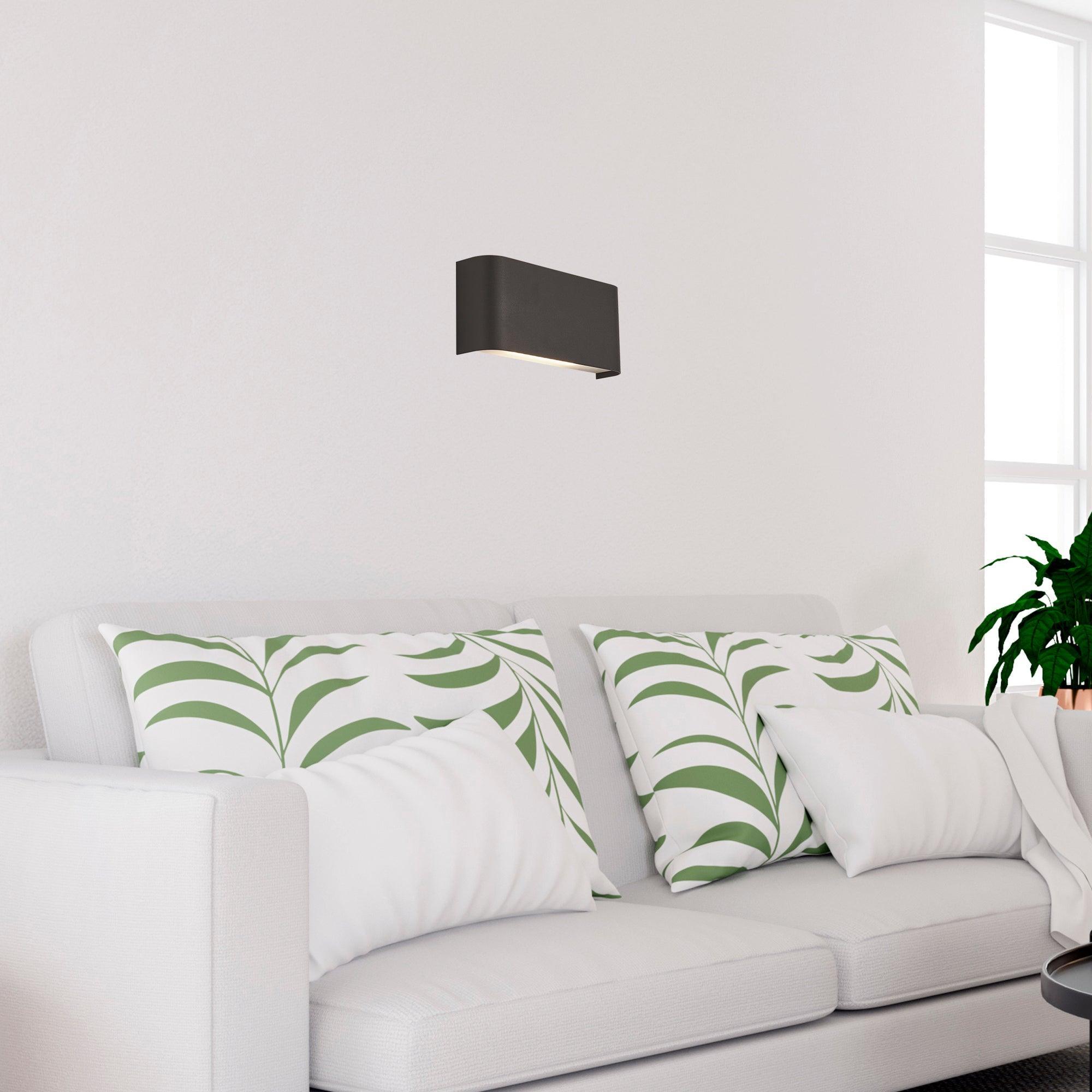 match box wall washer led 2 light black up down wall light by searchlighting lighting, living room image