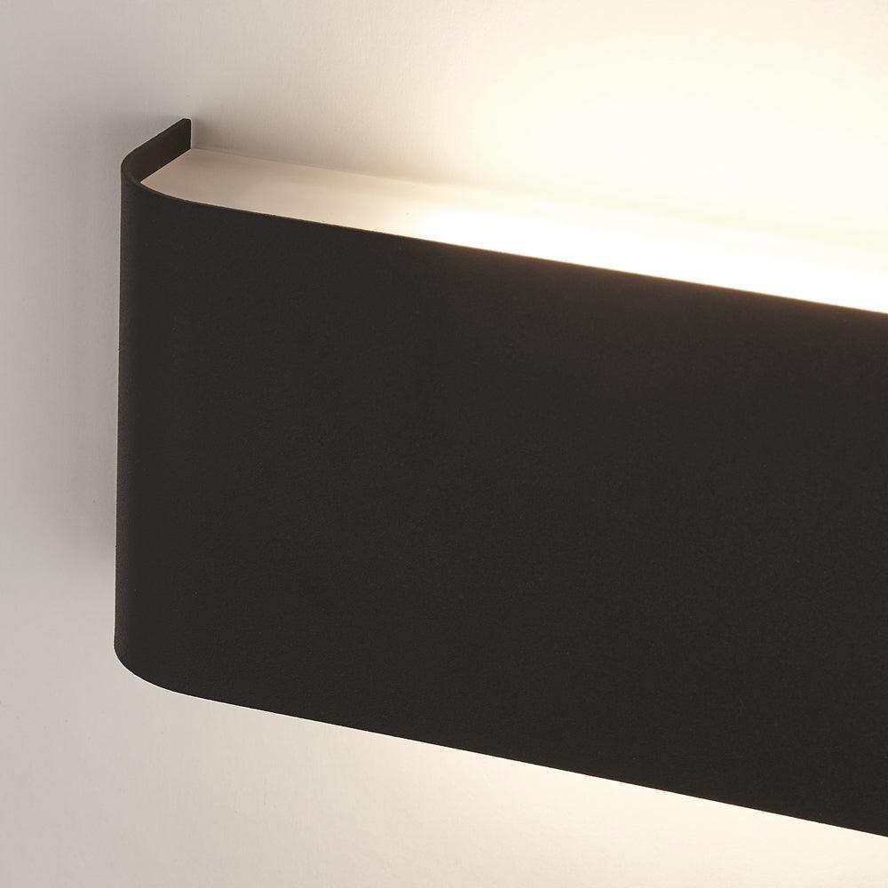 match box wall washer led 2 light black up down wall light by searchlighting lighting, living room image