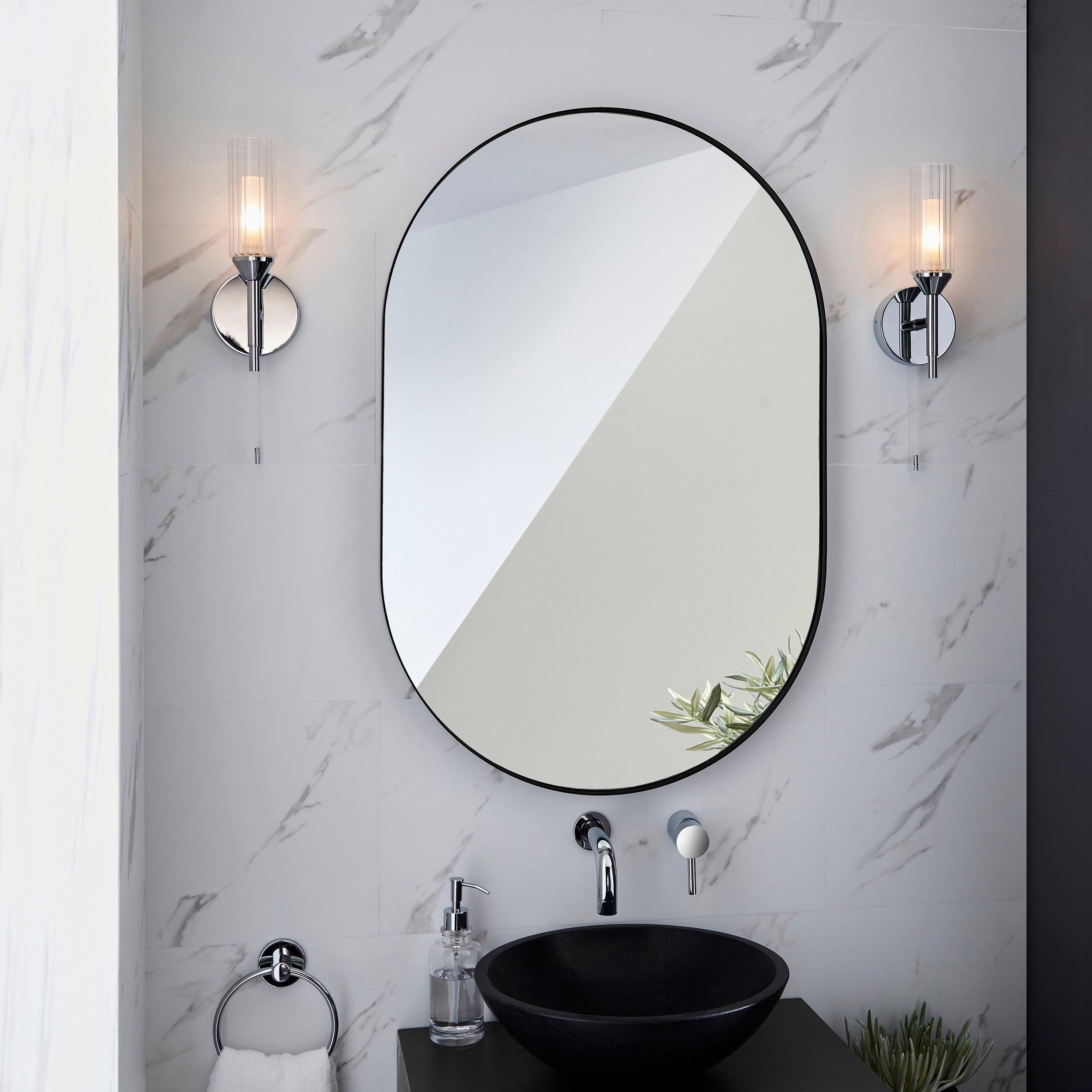 oundle single chrome bathroom wall light pull cord close fitting image