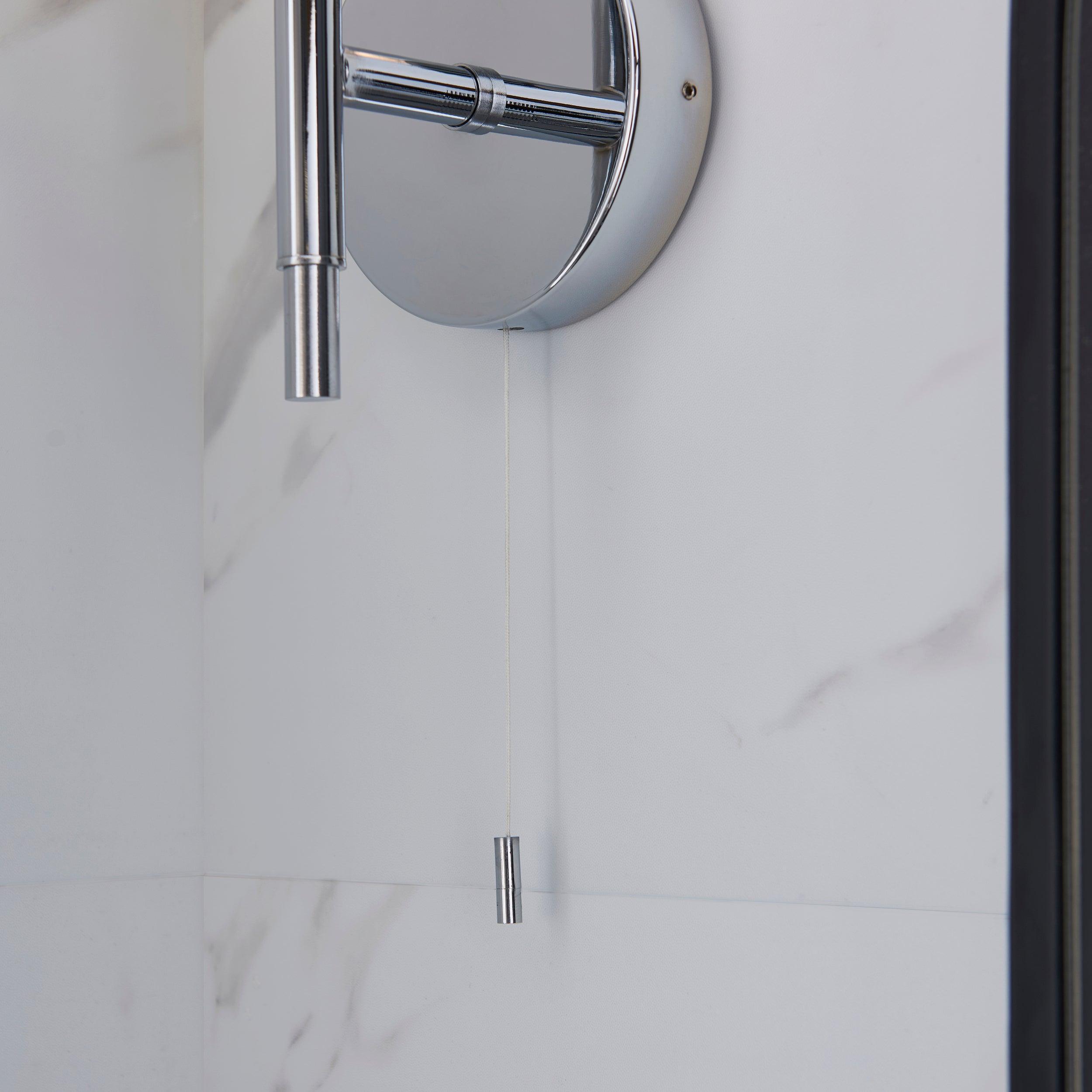 oundle single chrome bathroom wall light pull cord Hallway Lighting Image