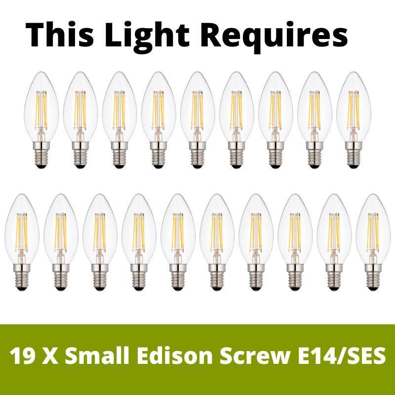 versailles 19 light chrome clear crystal chandelier 9112 102cc by searchlight lighting, LED Lamp Bulb Guide