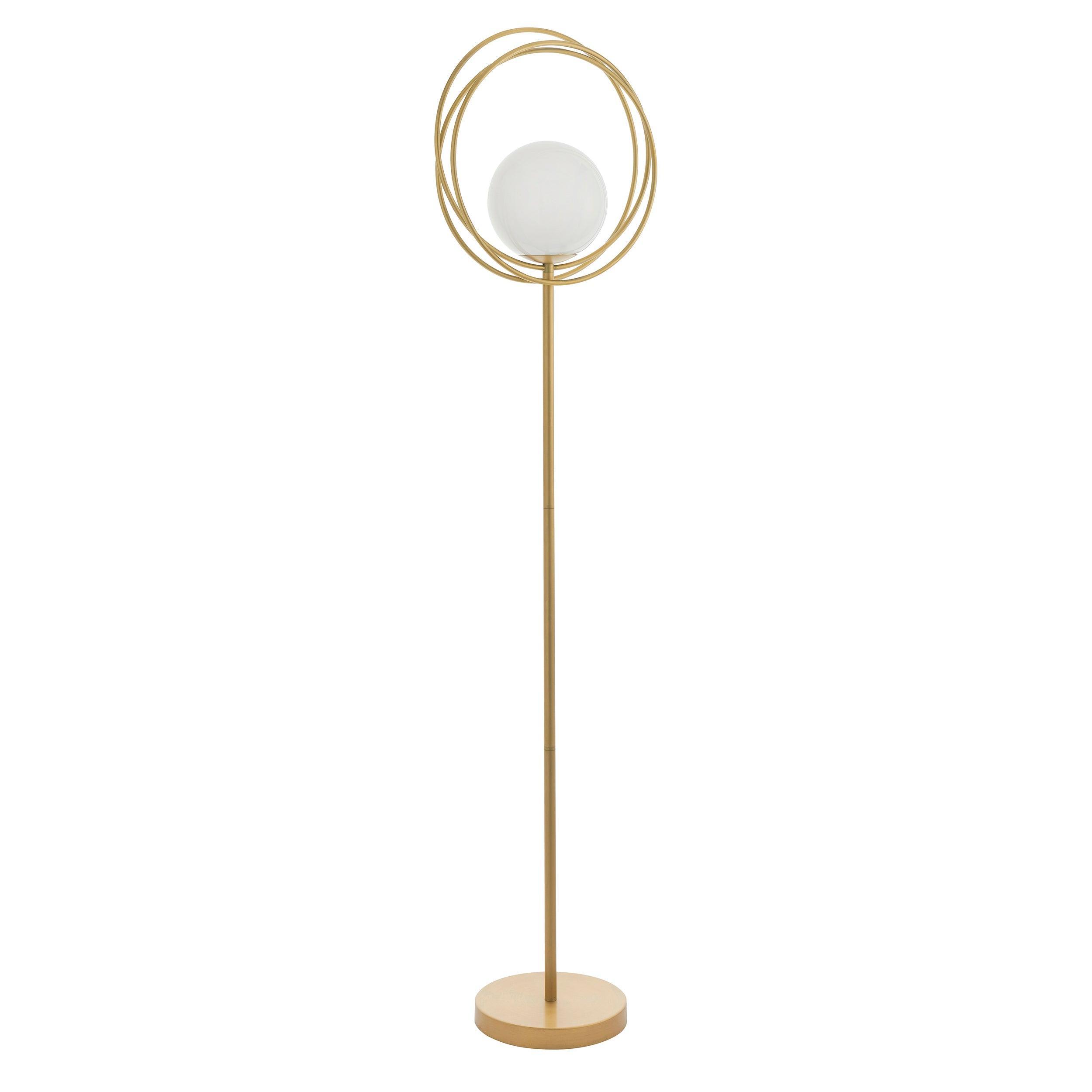 norfolk gold opal glass shade floor lamp foot switch Hallway Lighting Image
