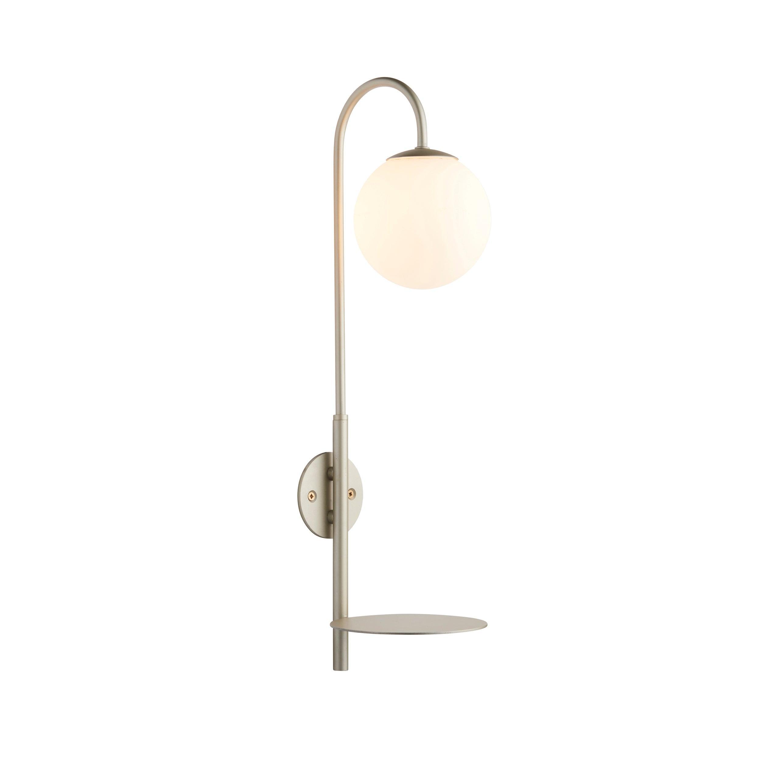 Southall Plug in Champagne Wall Light With Opal Glass Shade
