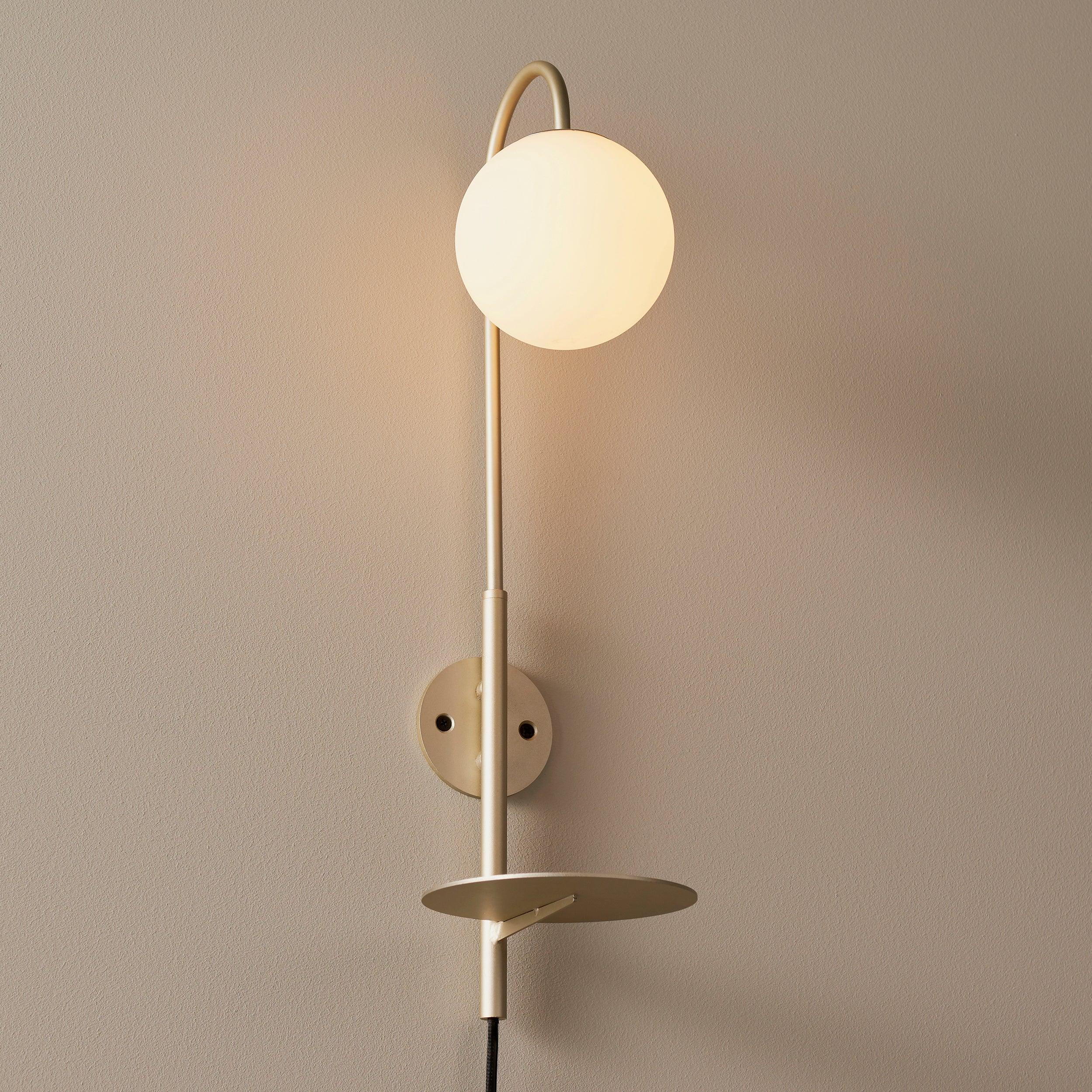 southall plug in champagne wall light with opal glass shade mDining room lighting
