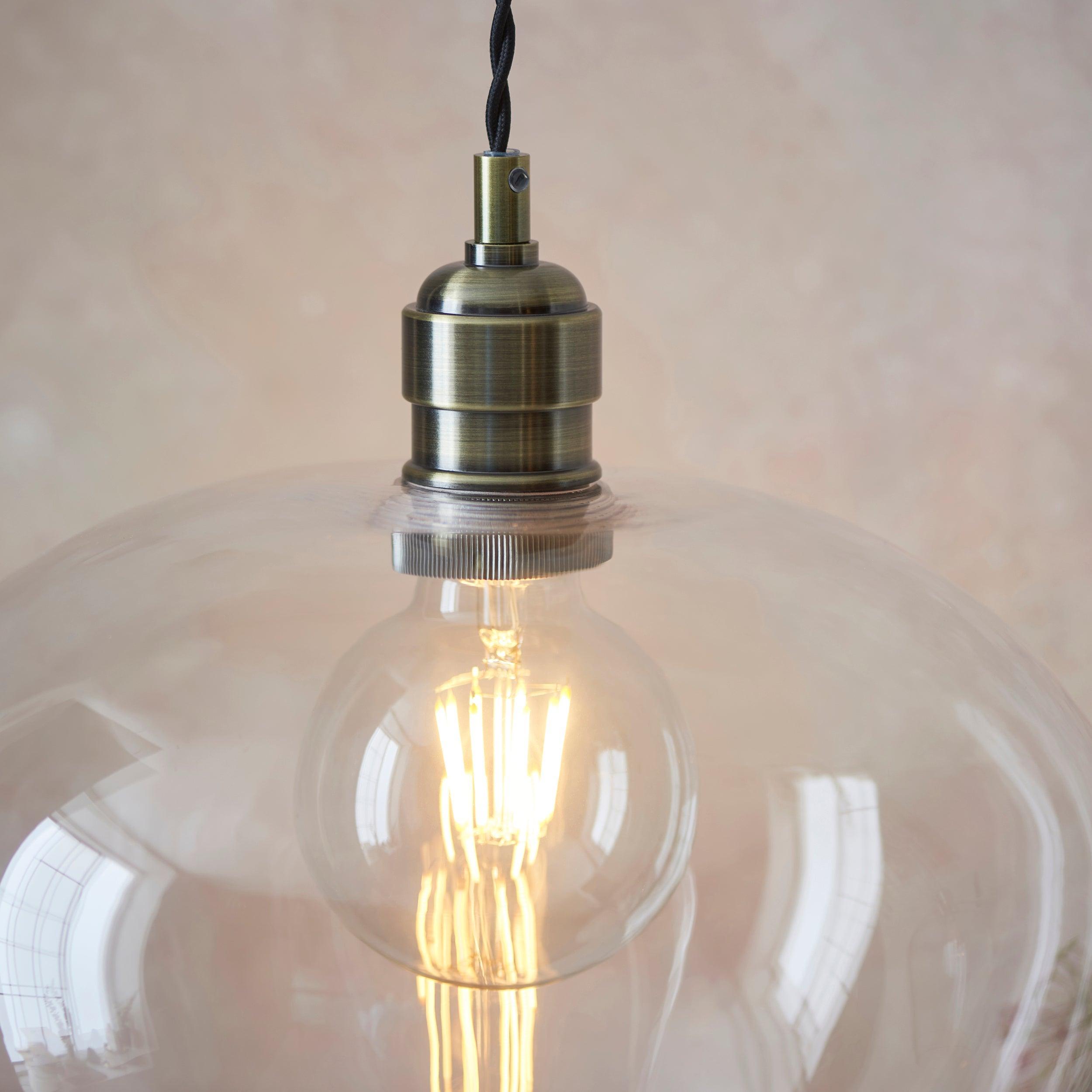 Island Medium Brass & Clear Glass Ceiling Pendant Light-Ceiling Pendant Lights-Living Lights-6-Tiffany Lighting Direct