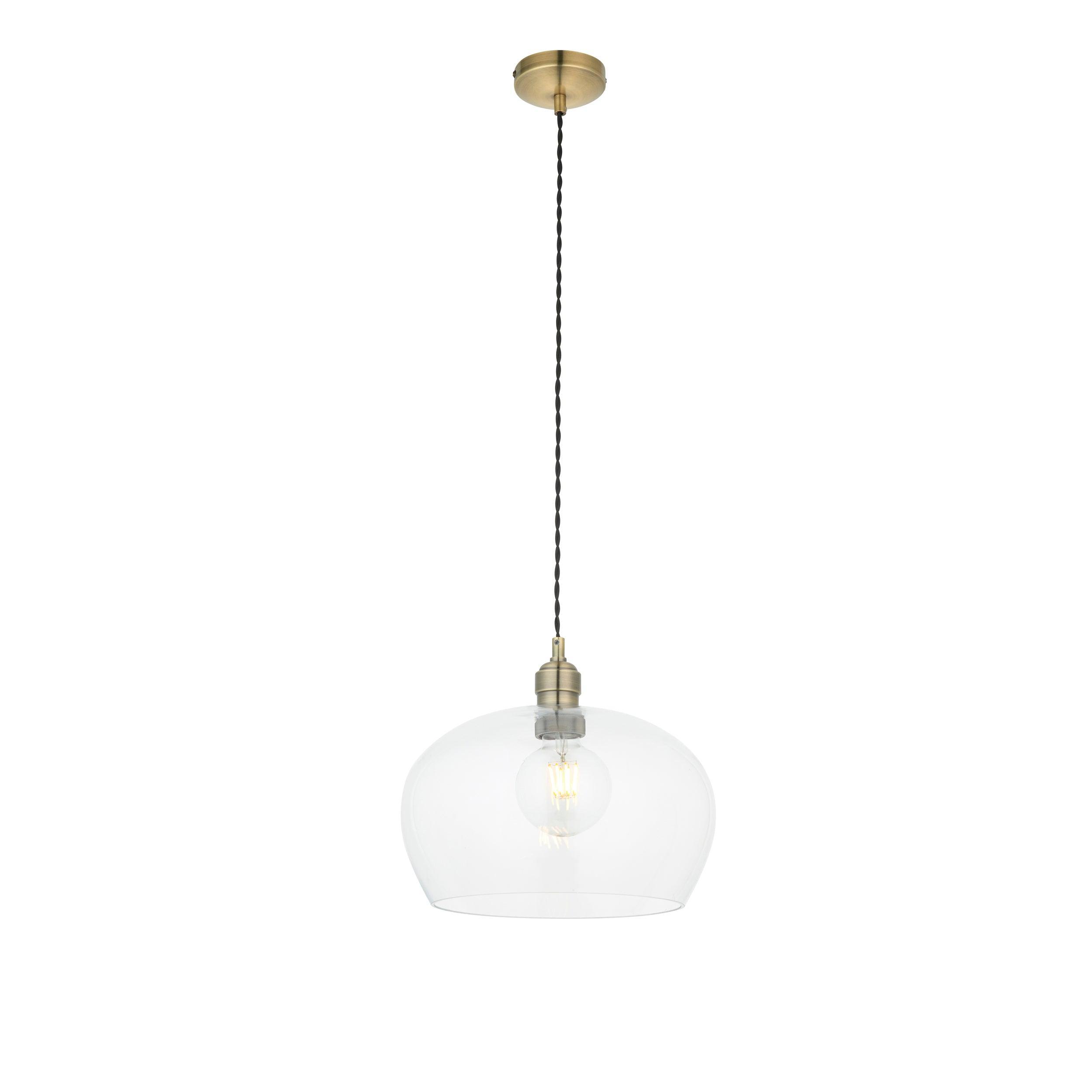 Island Medium Brass & Clear Glass Ceiling Pendant Light-Ceiling Pendant Lights-Living Lights-7-Tiffany Lighting Direct