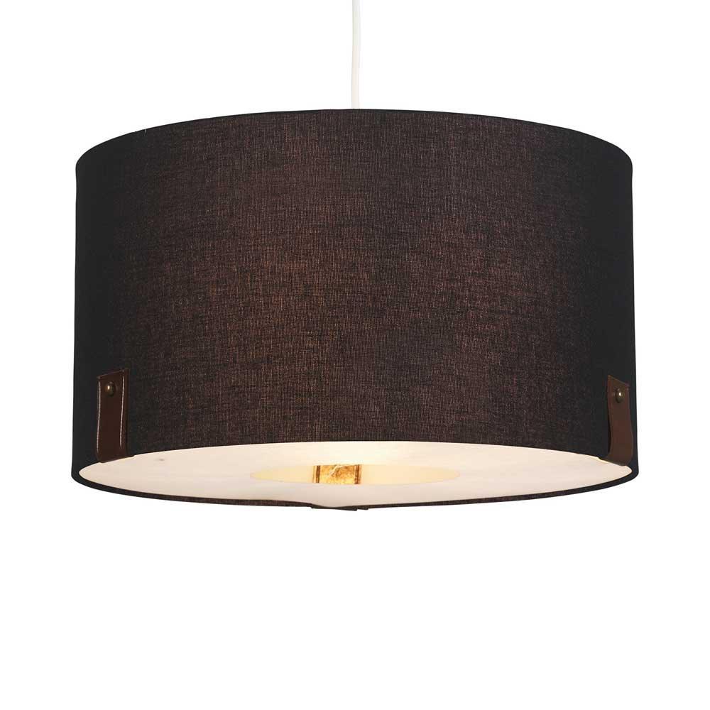 logan non electric 16 drum pendant in black