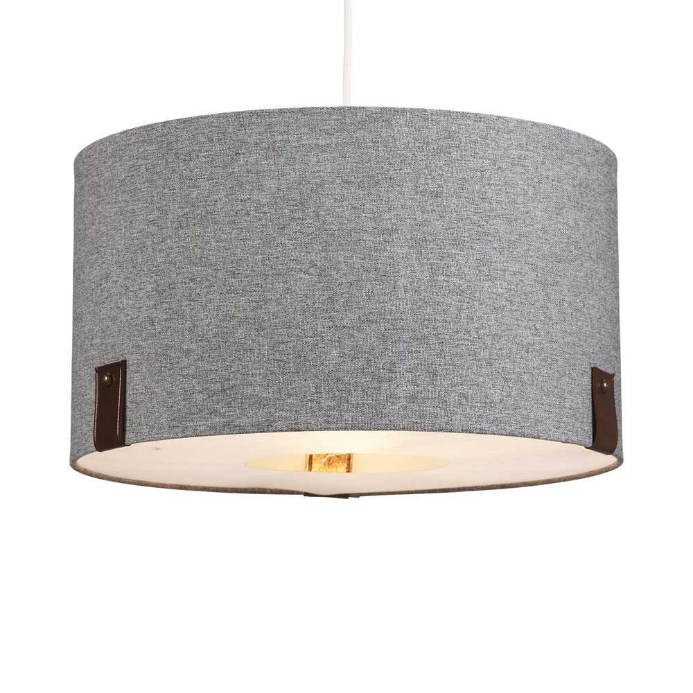logan non electric 16 drum pendant in soft grey