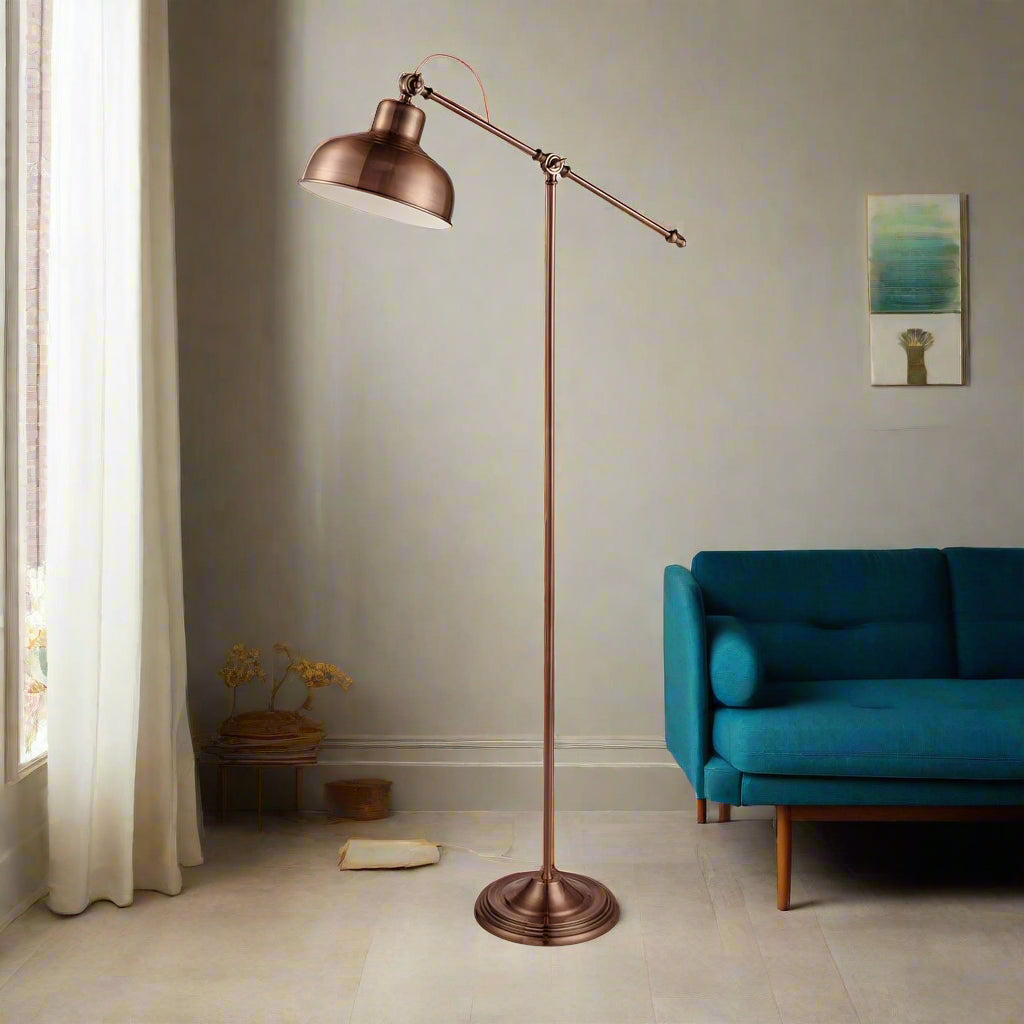 Macbeth Industrial Copper Adjustable Floor Lamp Searchlight by 1