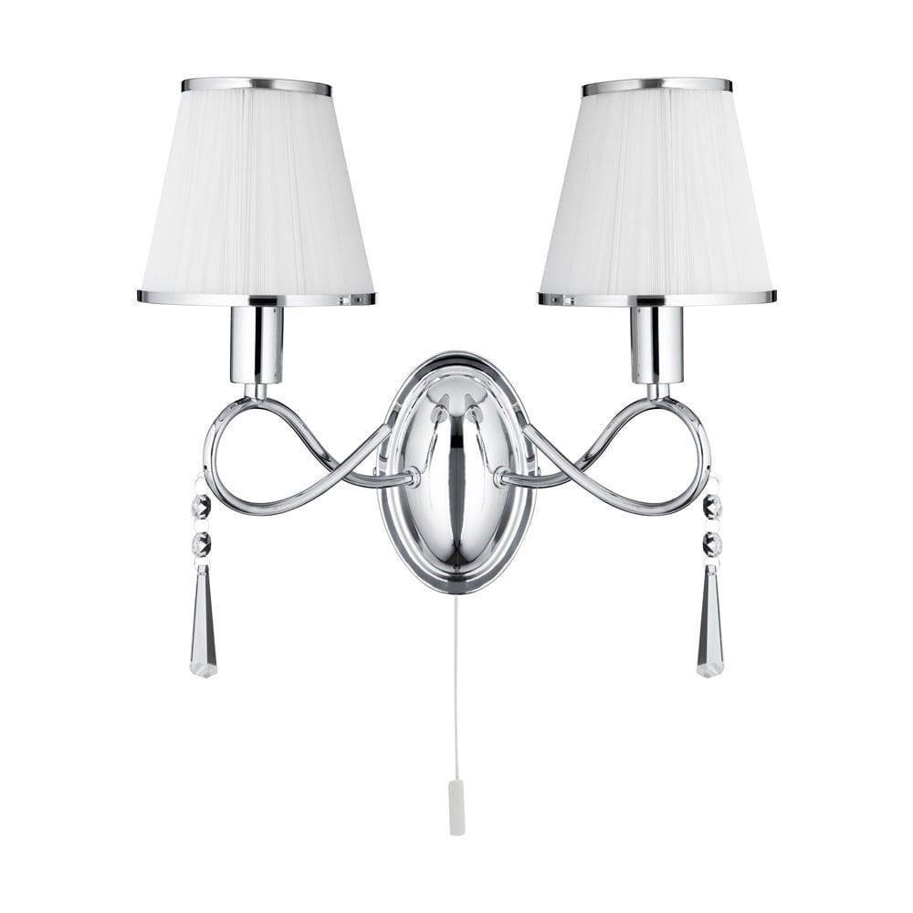 simplicity 2 light chrome wall light white shades