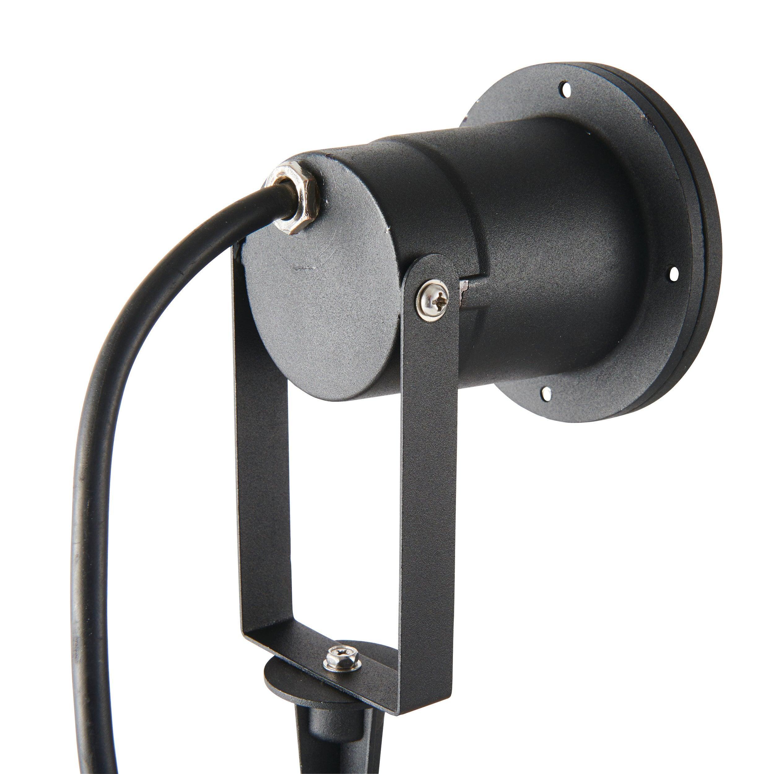 opaz black garden spike light ip65 7w by saxby lighting, close up image 457