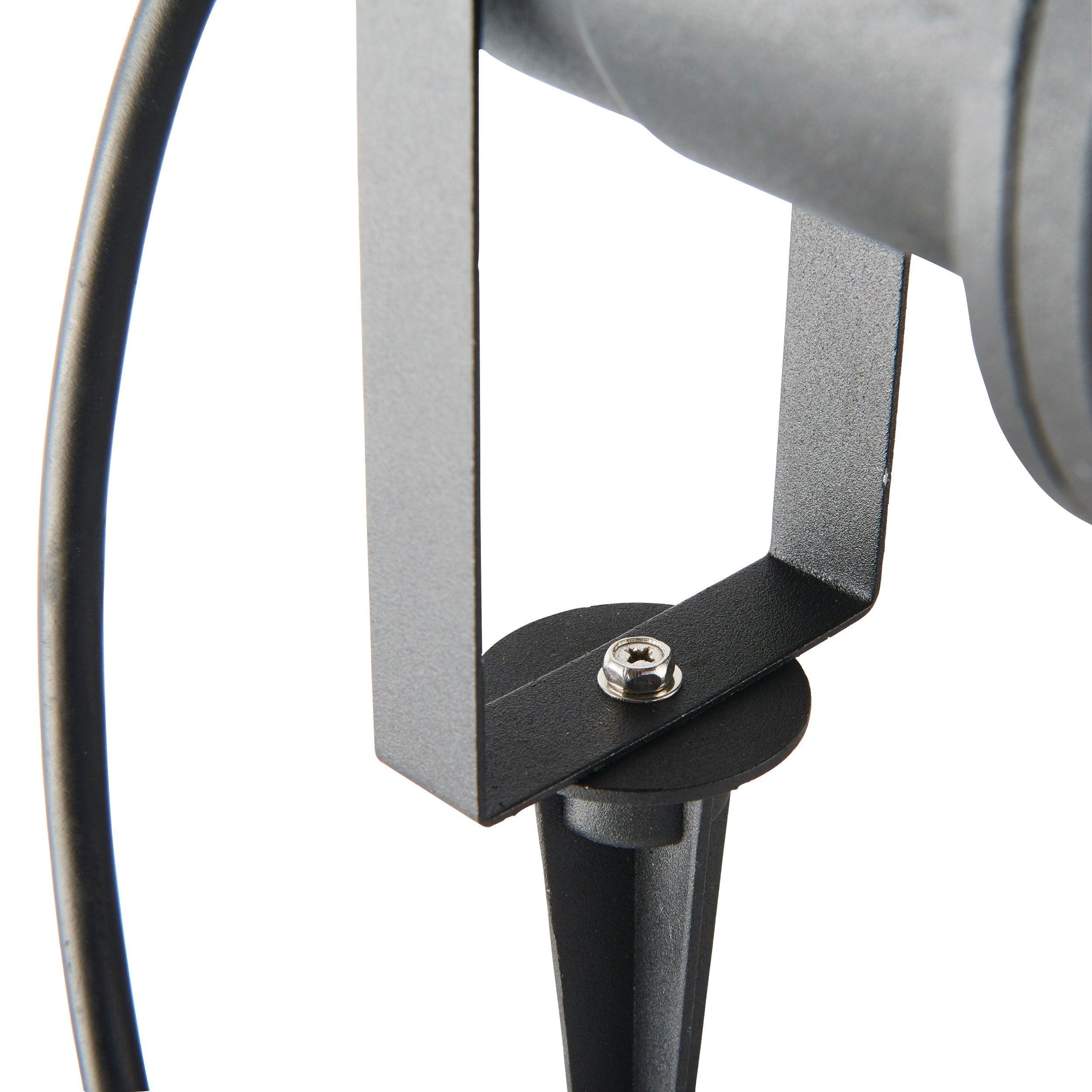 opaz black garden spike light ip65 7w by saxby lighting, close up image 401