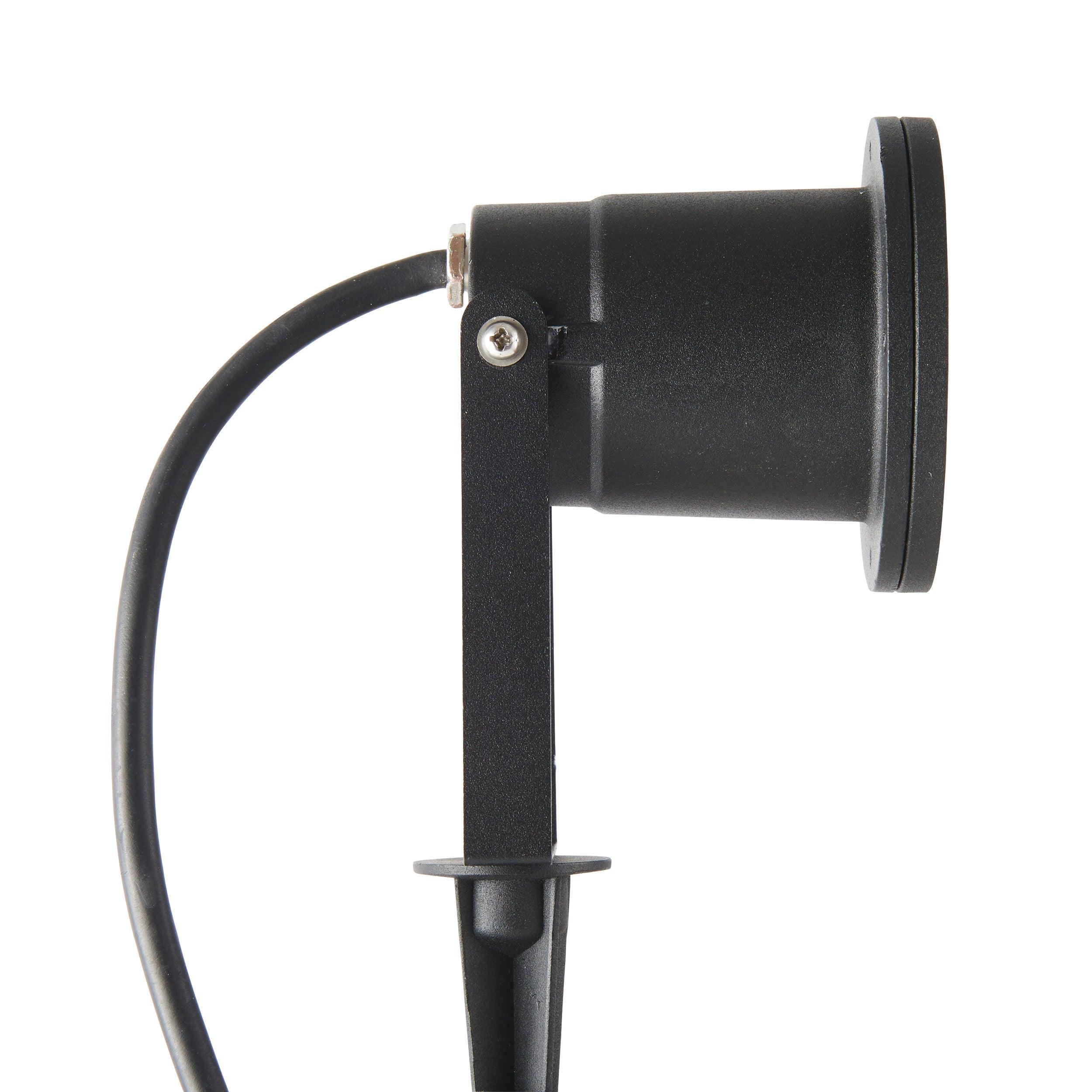 opaz black garden spike light ip65 7w by saxby lighting, close up image 291