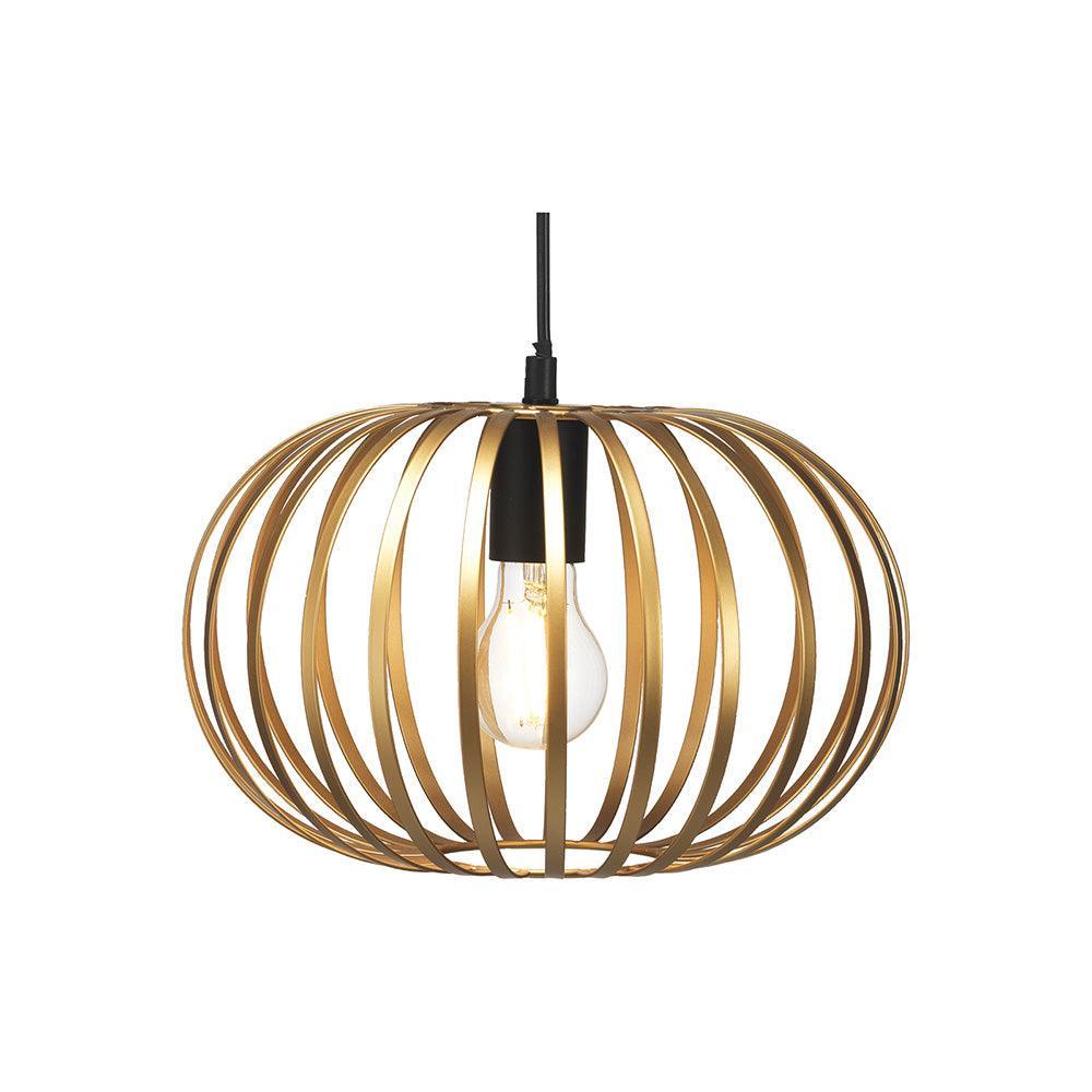 Oaks Lighting Salta Gold Ceiling Pendant With Black Cap-Ceiling Pendant Lights-Oaks Lighting-1-Tiffany Lighting Direct